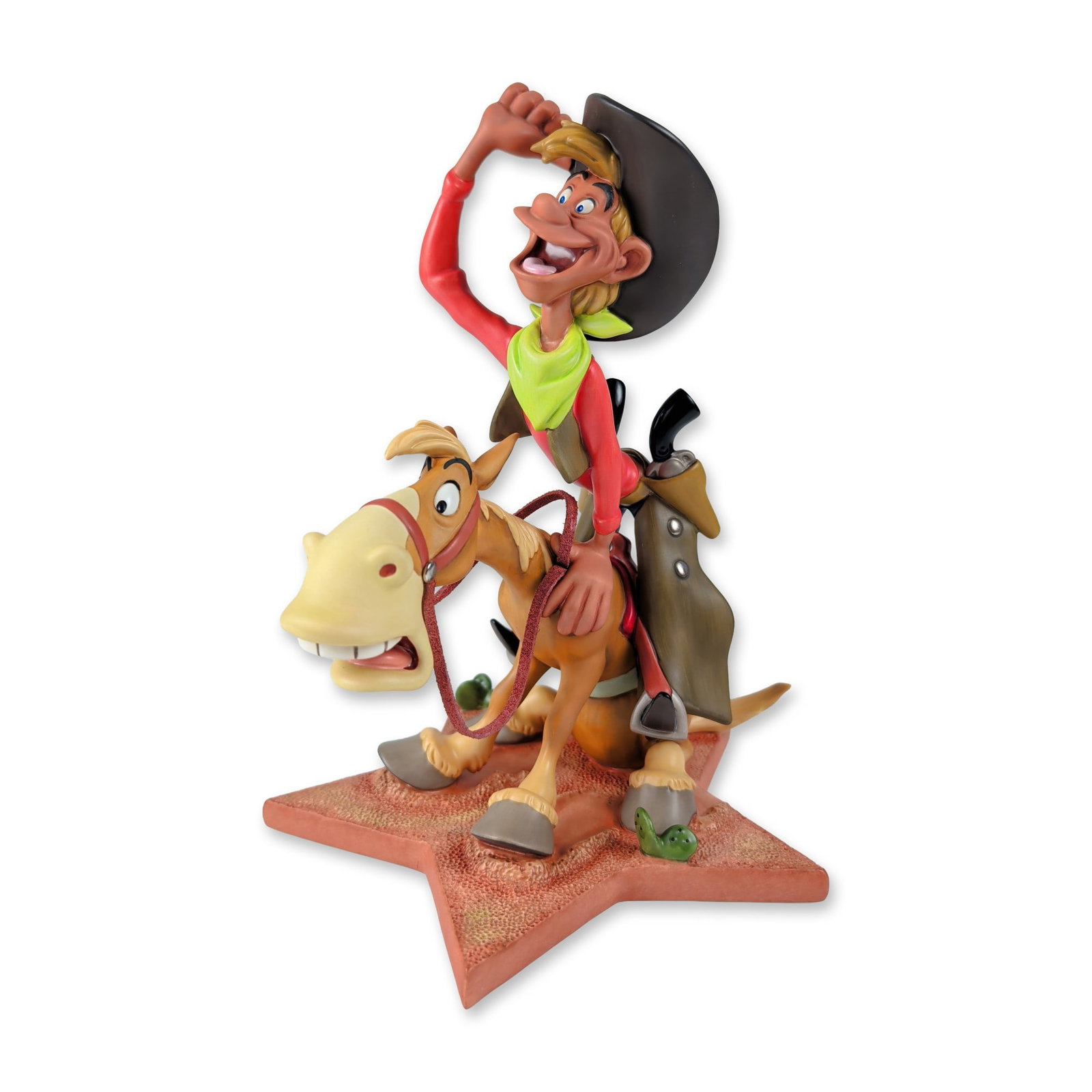 Walt Disney Classics Collection 1994 Pecos Bill Figurine: Walt Disney Classics Collection (WDCC). Hand-painted figurine from the American Folk Heroes series titled Pecos Bill. Produced in porcelain with pliable reins, the piece depicts Bill riding his buckin