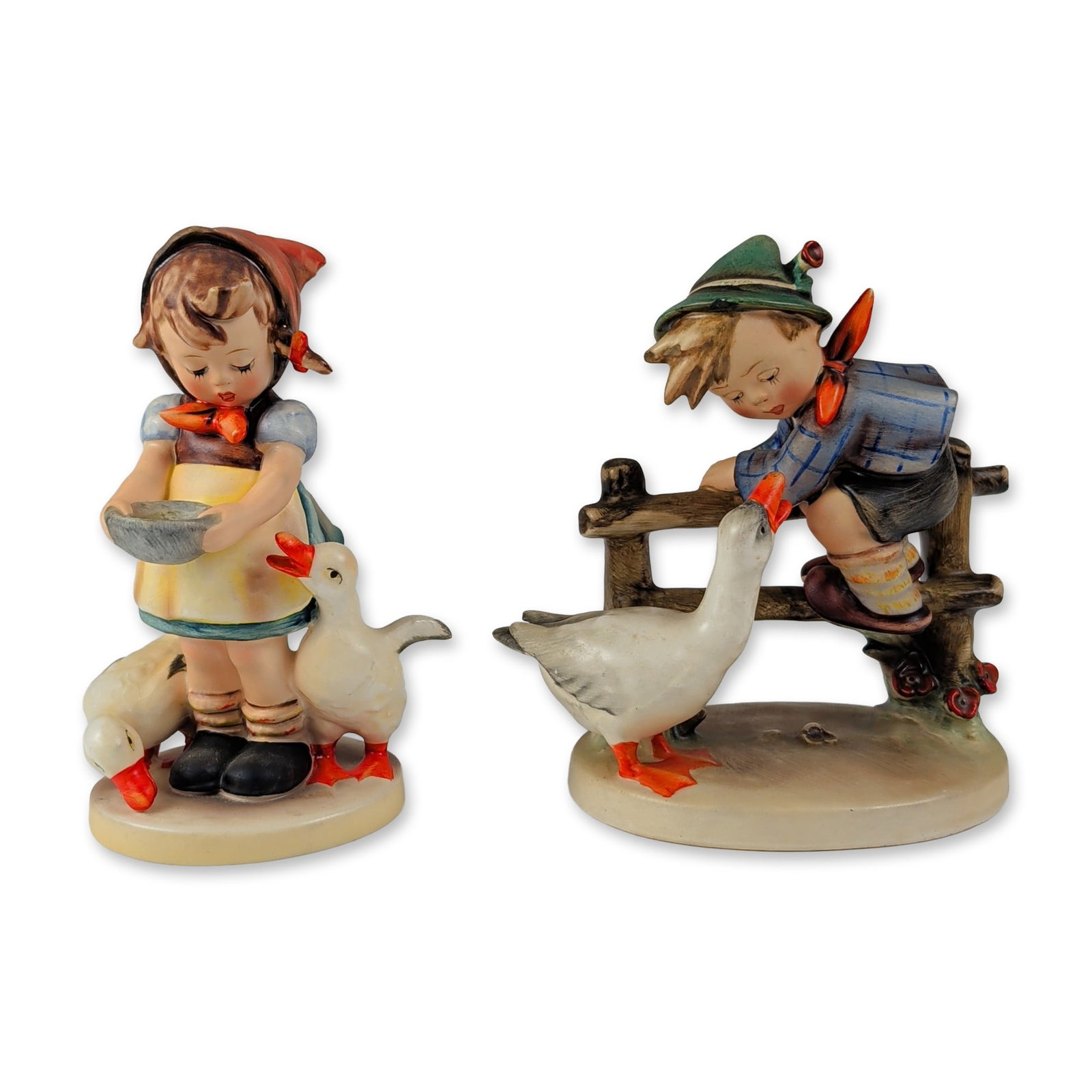 2pc Goebel Hummel Figurines, Be Patient 197 and Barnyard Hero 195 (1 of 6)