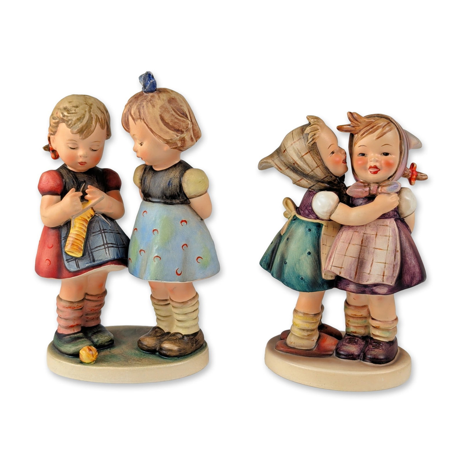2pc Goebel Hummel Porcelain Figurines, Knitting Lesson 256 and Telling Her Secret 196 (1 of 5)