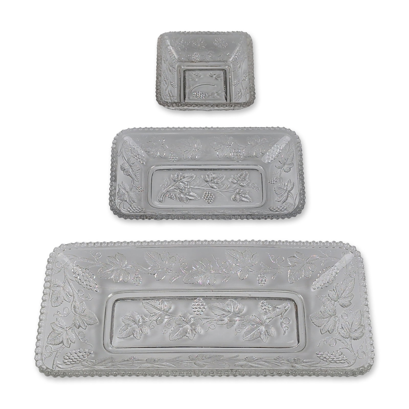 3pc Indiana Glass Harvest Grape Nested Trays (1 of 4)