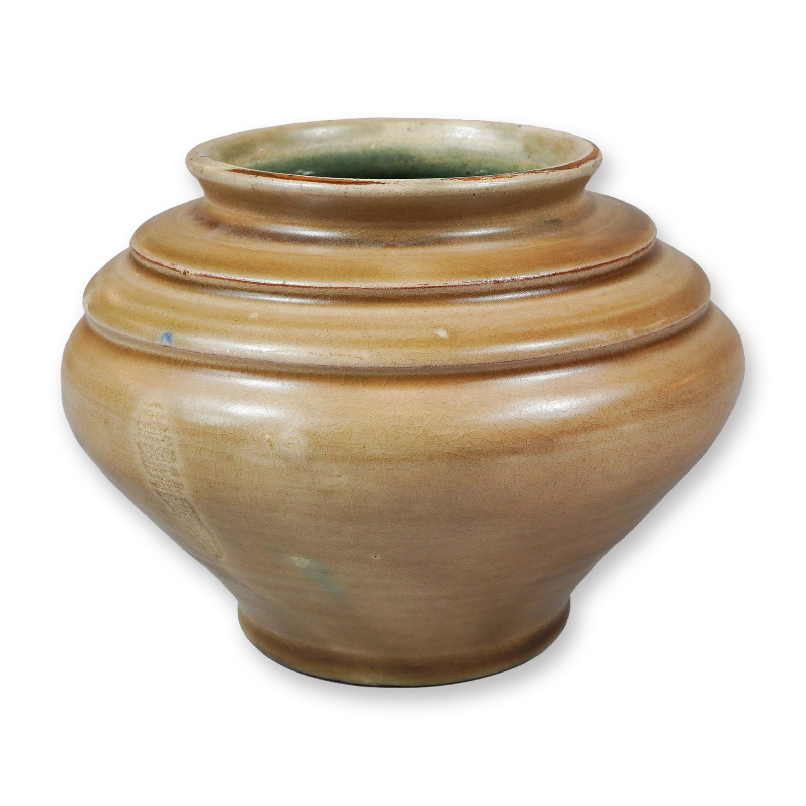 Signed Studio Pottery Tiered Shoulder Jar (1 of 3)