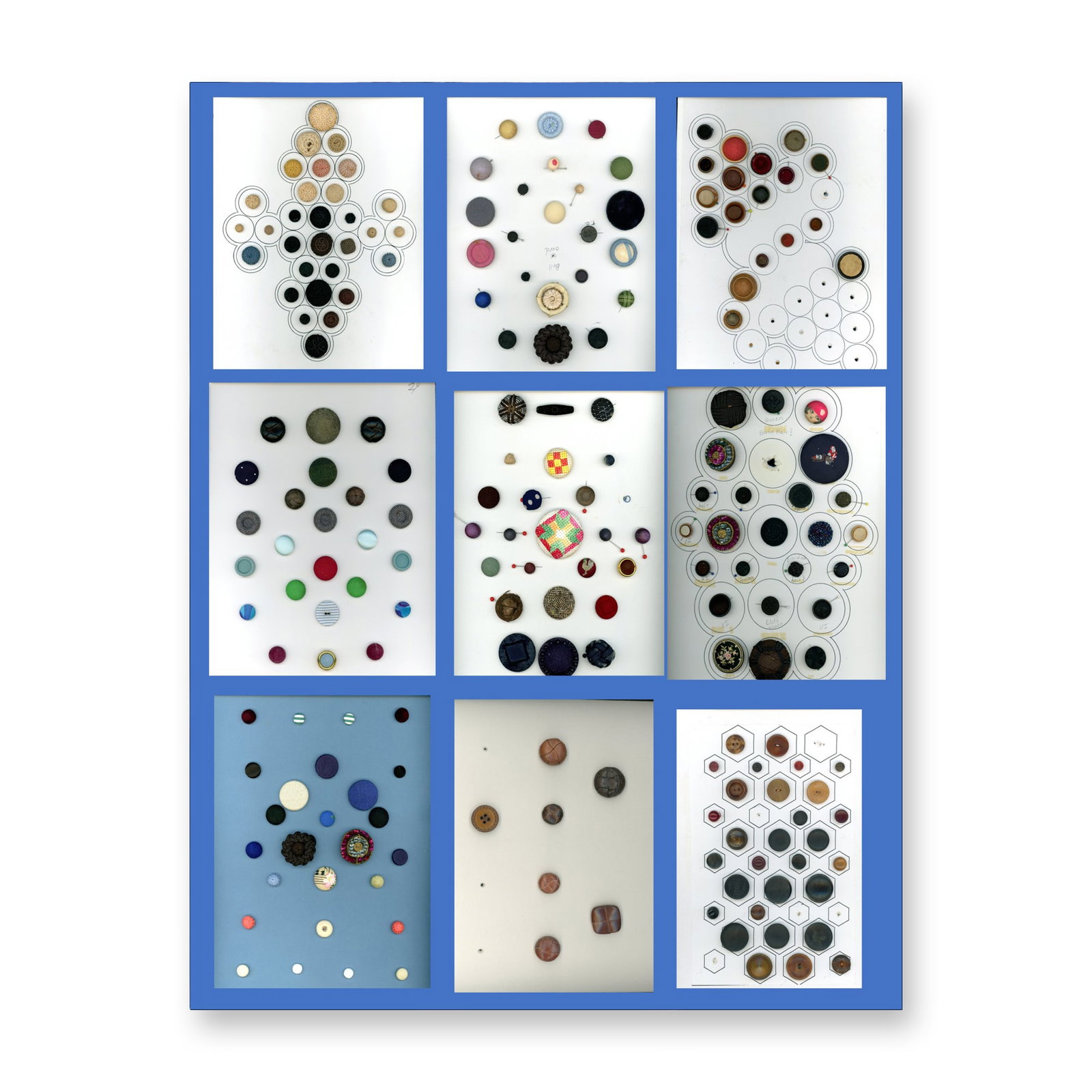 9 CARDS OF DIVISION ONE FABRIC BUTTONS (1 of 13)