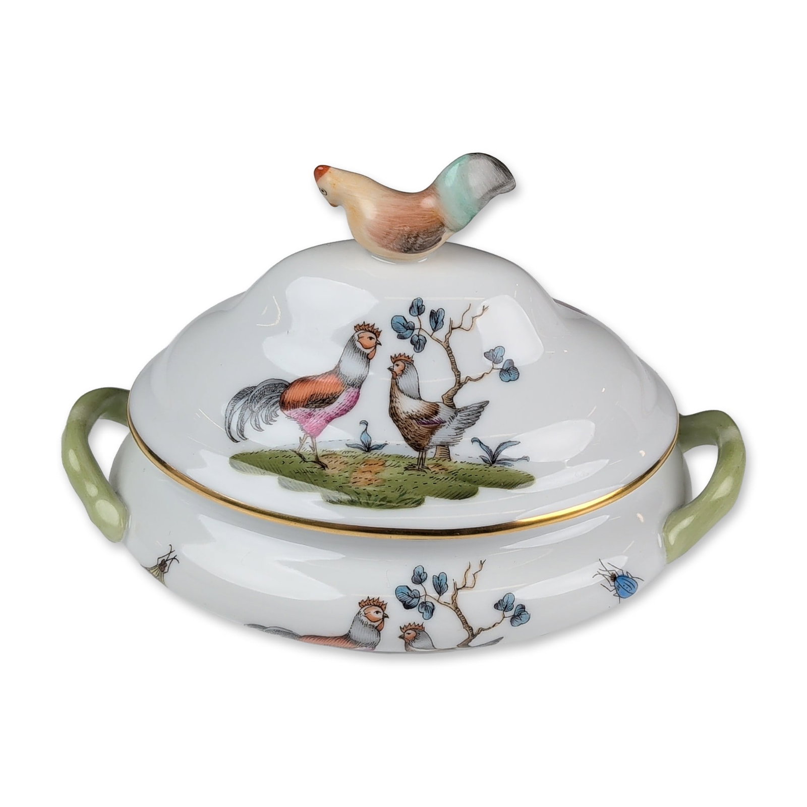 Herend Hungary Porcelain Lidded Miniature Tureen, Rothschild Bird Pattern (1 of 5)