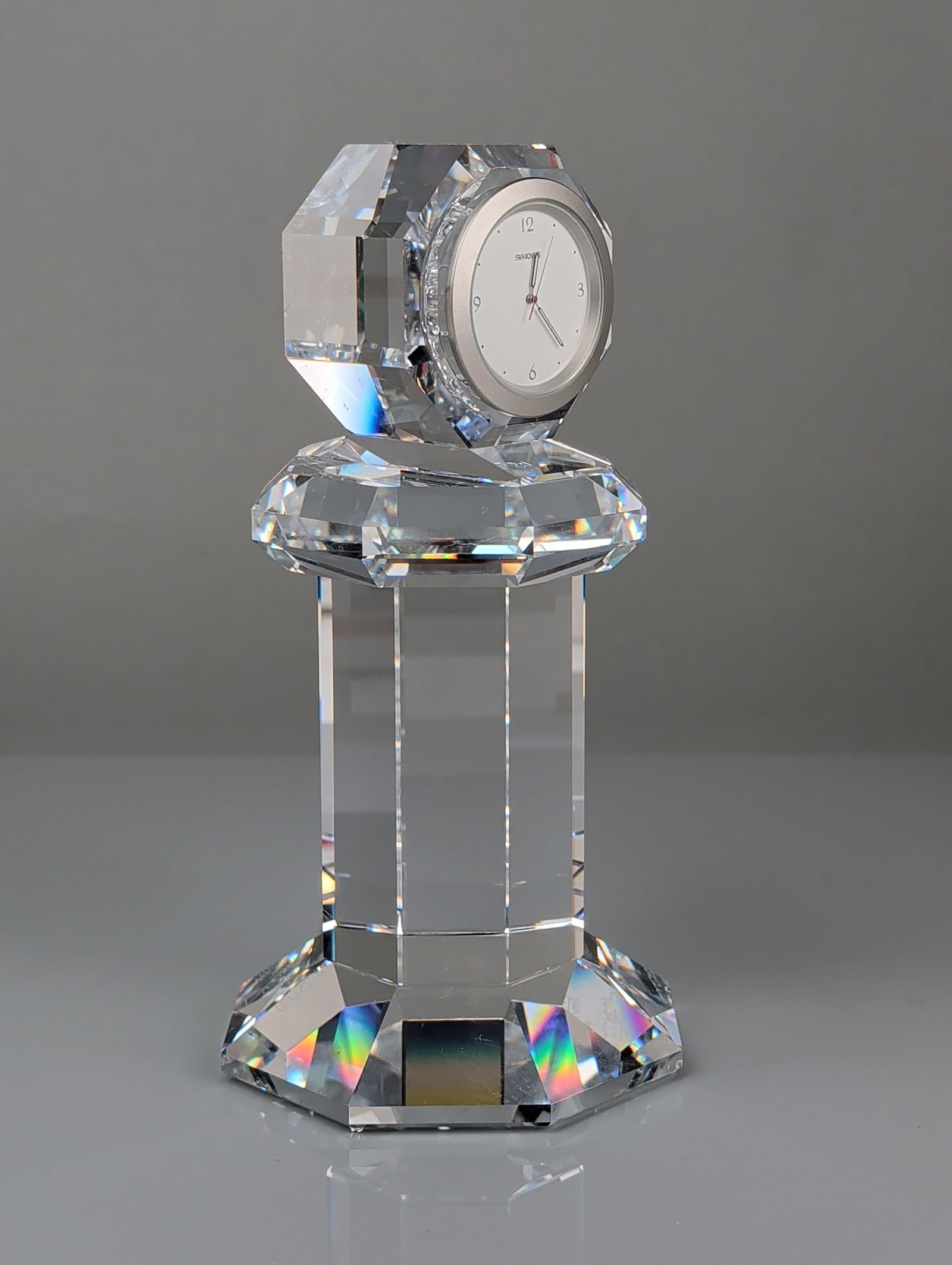 Swarovski Crystal Providence Table Clock, Signed - 2