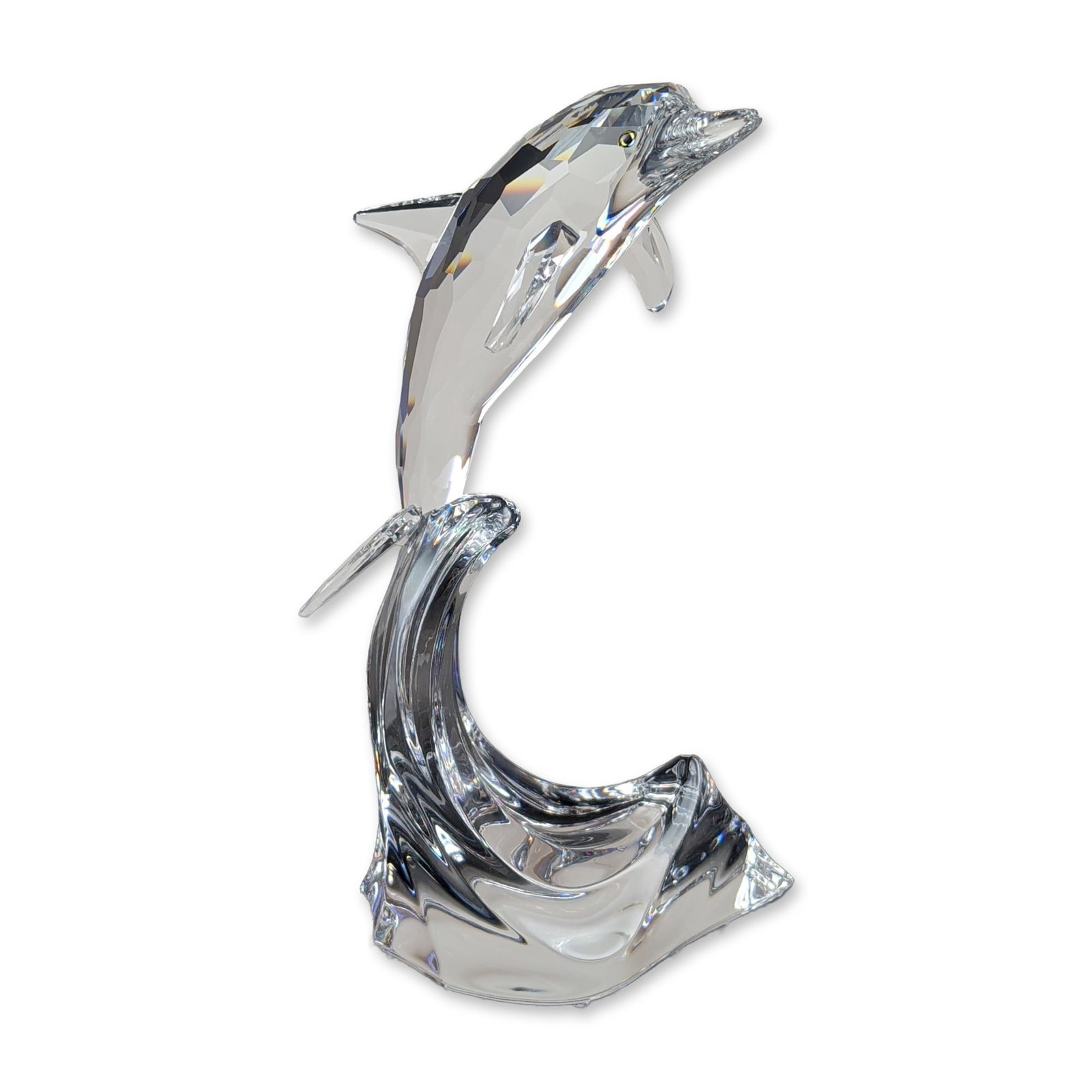Swarovski Silver Crystal Maxi Dolphin Riding Wave Figurine (1 of 6)