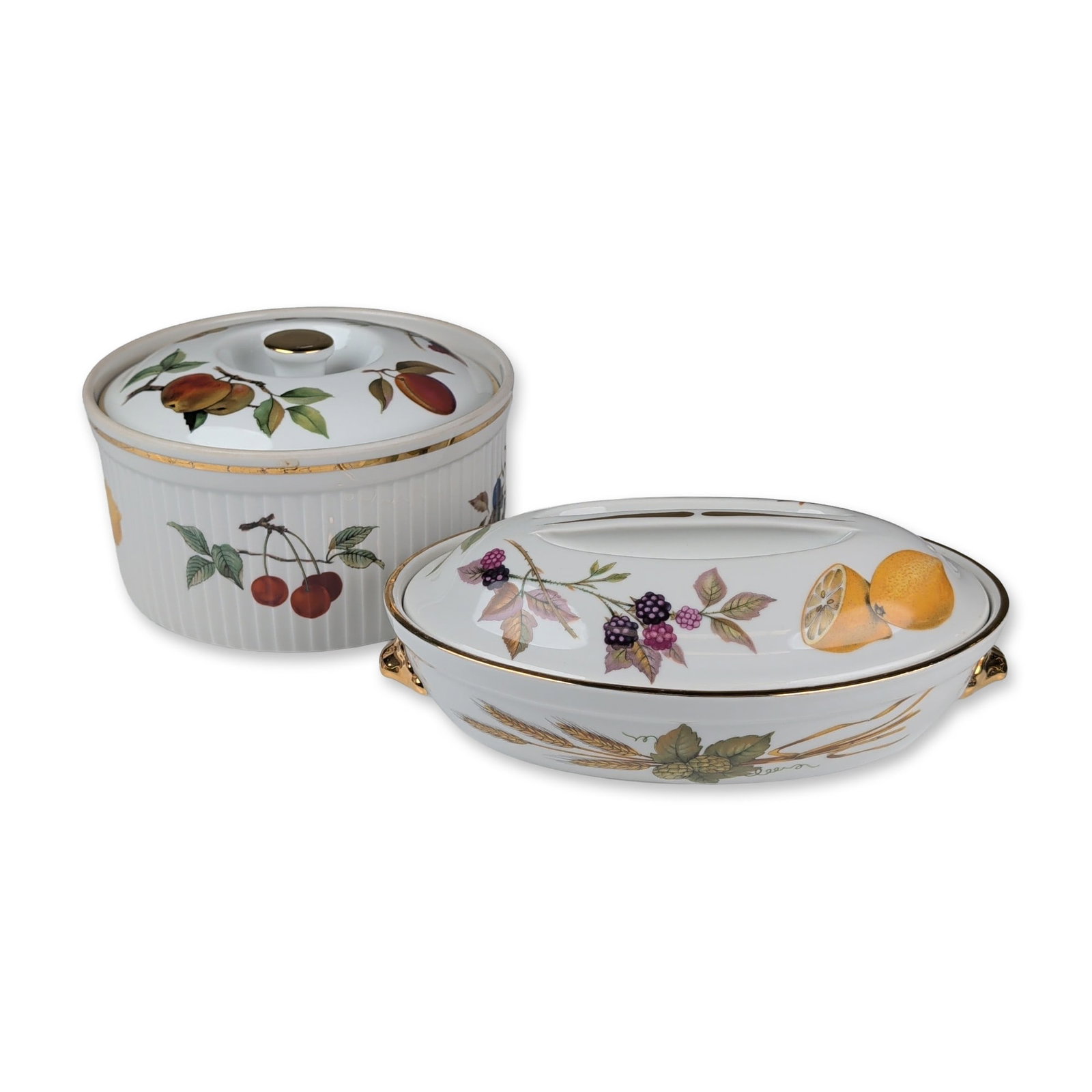 Two Royal Worcester Porcelain Covered Serving Dishes, Evesham Gold (1 of 4)