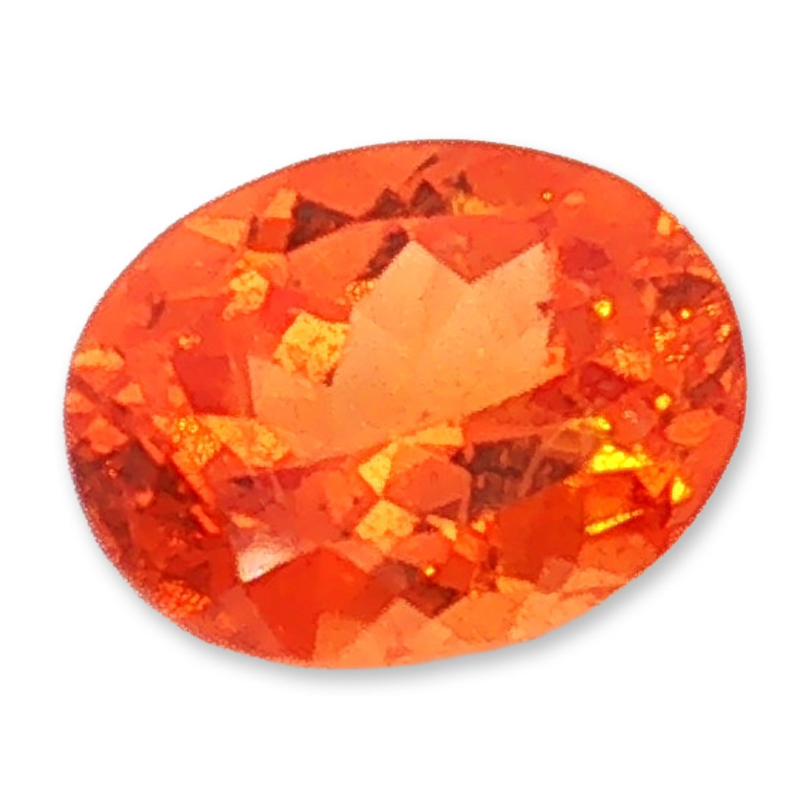 2.49ct Spessartite Garnet Gemstone: 2.49ct Spessartite Garnet Gemstone measuring 9 x 7mm. Spessartite garnet is celebrated as the "Garnet of the Sun." Spiritually, this rare, fiery orange gem is a powerful stone of manifestation,