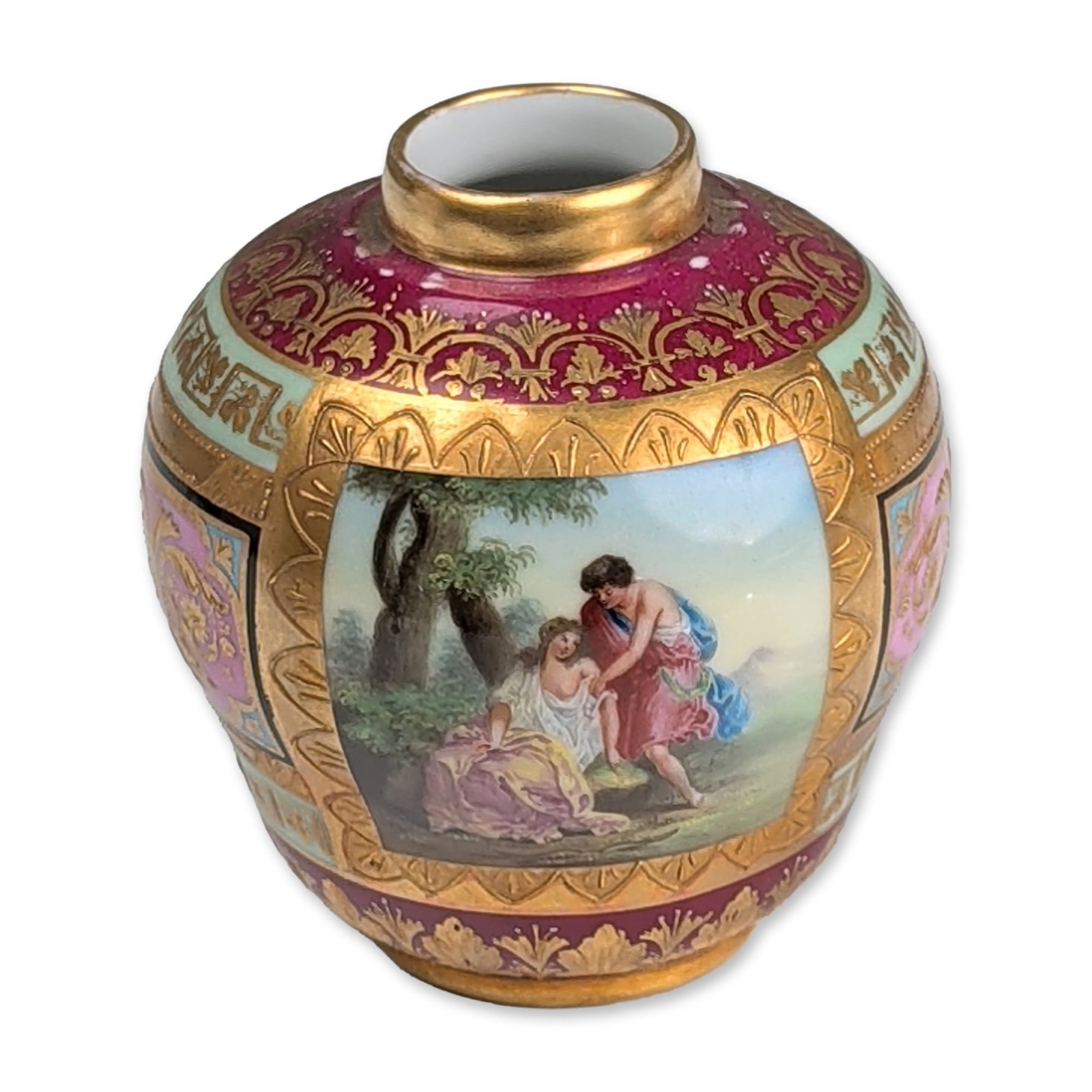 Royal Vienna Style Hand-Painted Porcelain Vase (1 of 5)