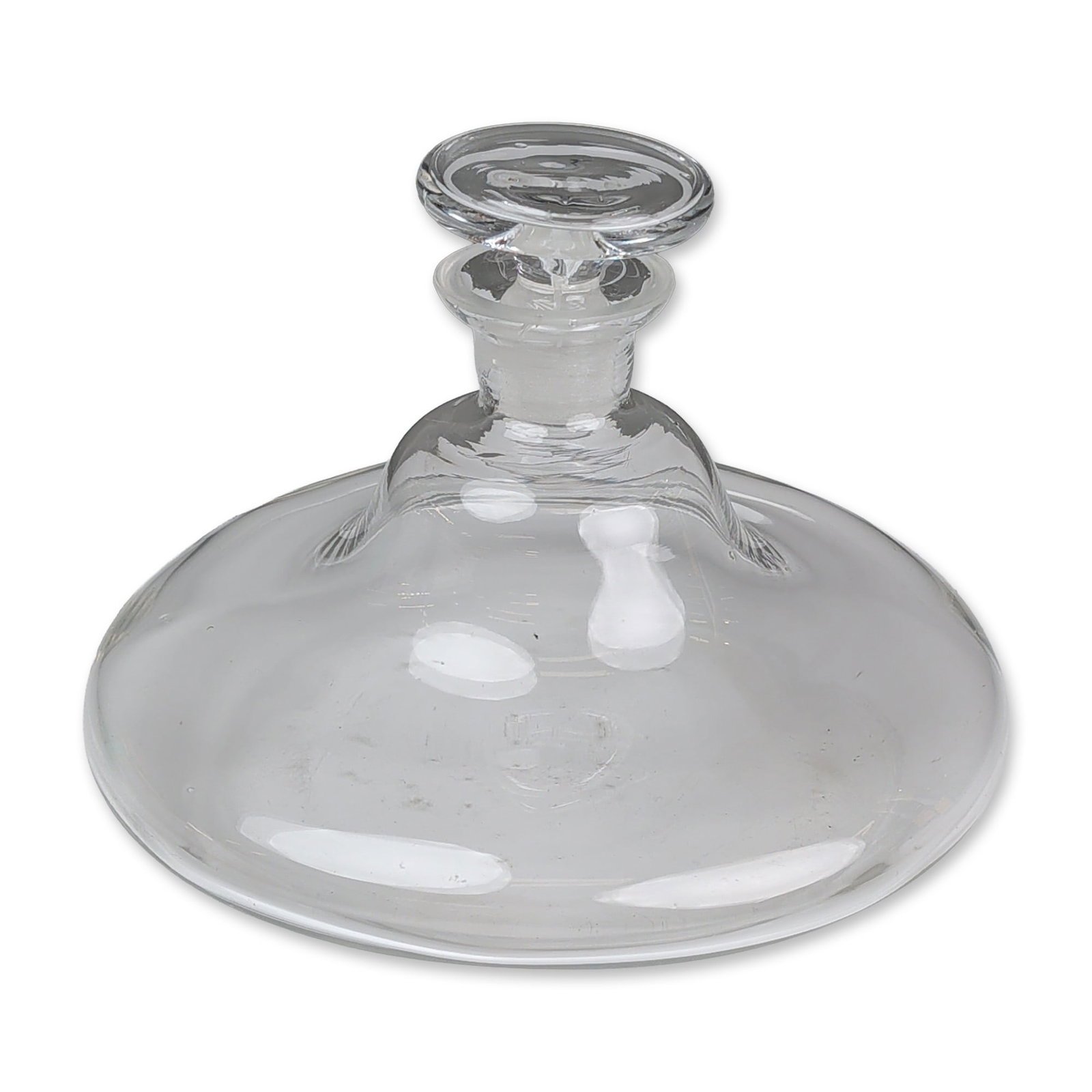 Clear Glass Pancake Decanter with Stopper (1 of 4)