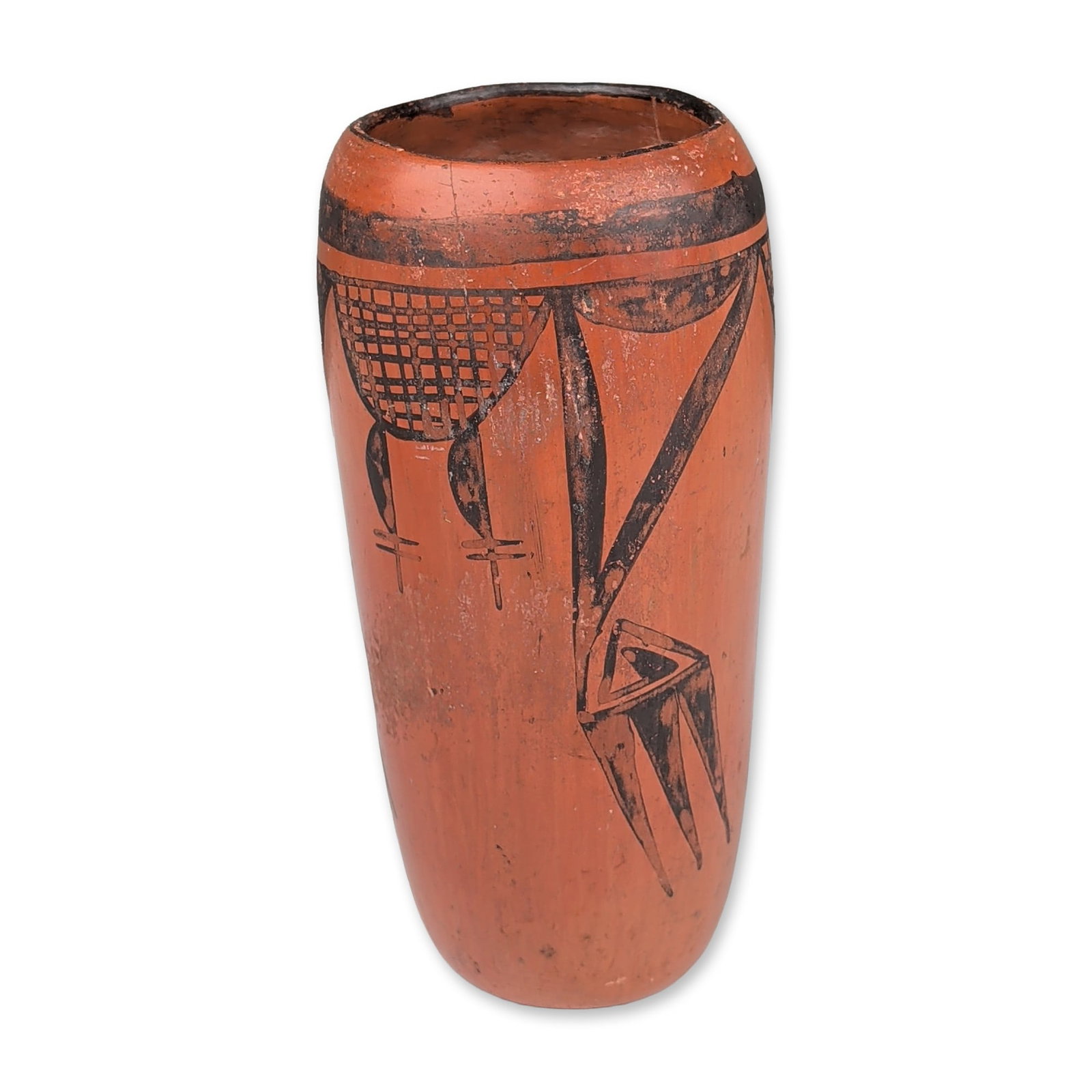 Hopi Pueblo Black on Red Pottery Cylinder Vase (1 of 5)