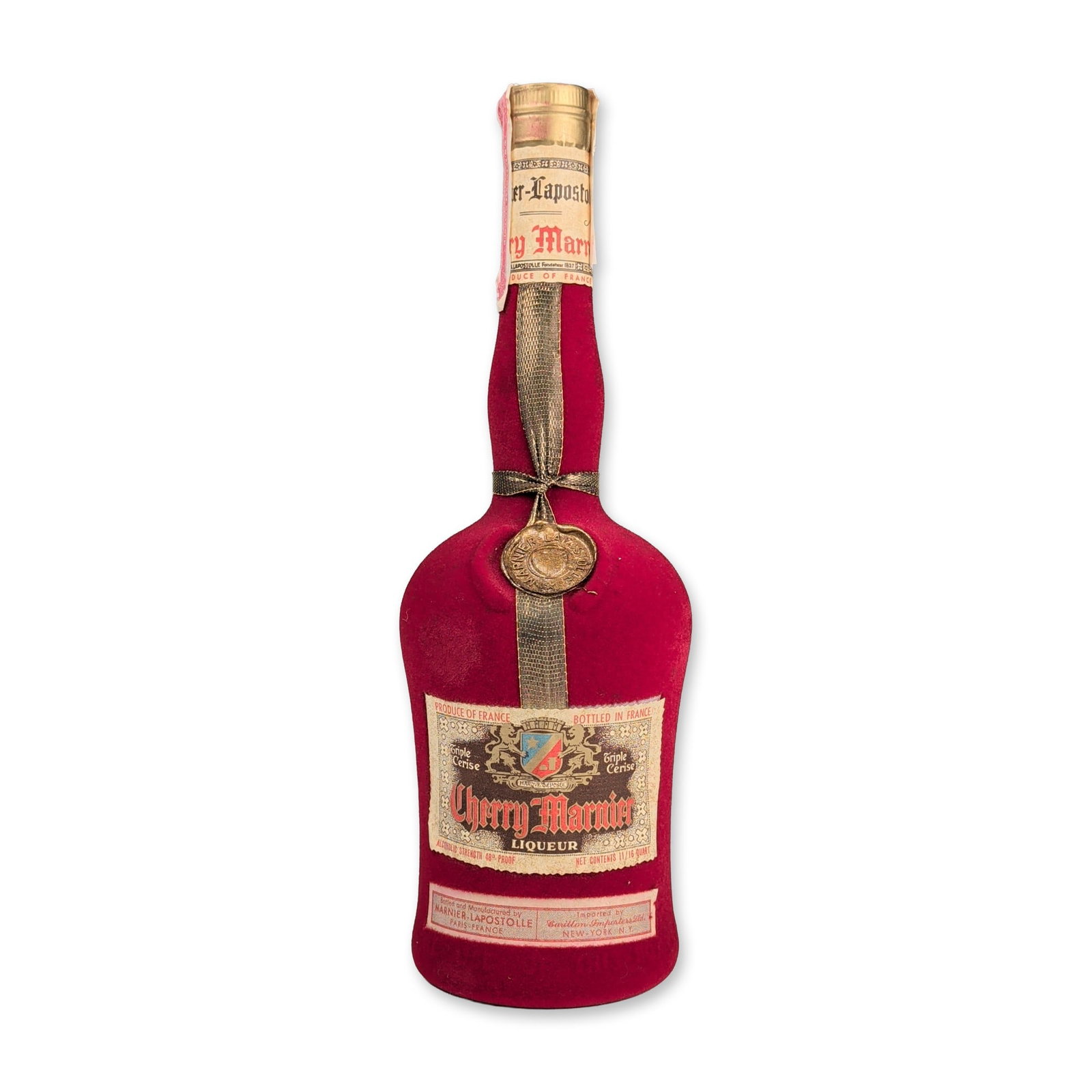 Marnier-Lapostolle Cherry Marnier Red Velvet Liqueur Bottle in Carrying Box (1 of 6)