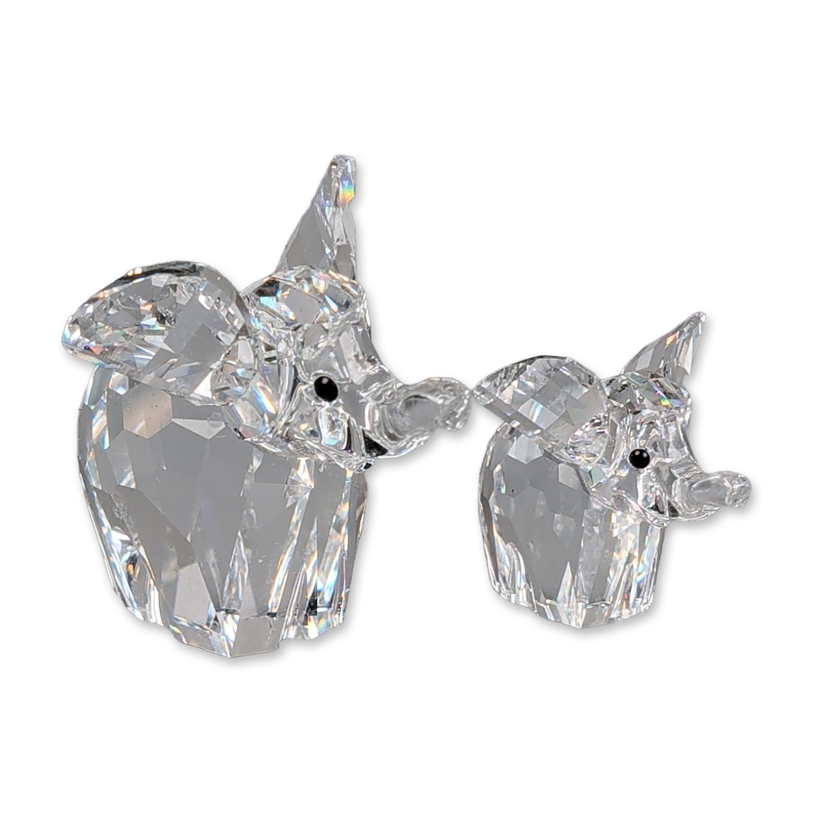 Two Swarovski Silver Crystal Figurines, Large and Small Elephants (1 of 4)