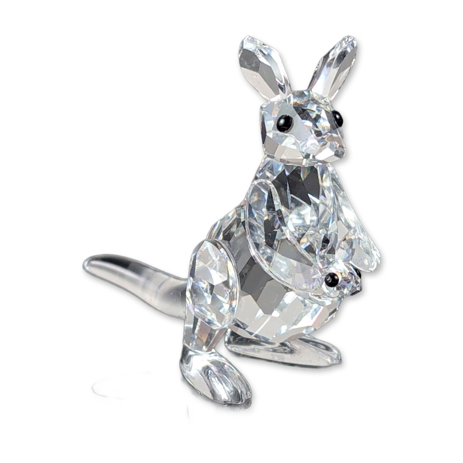 Swarovski Silver Crystal Kangaroo and Joey Figurine (1 of 6)