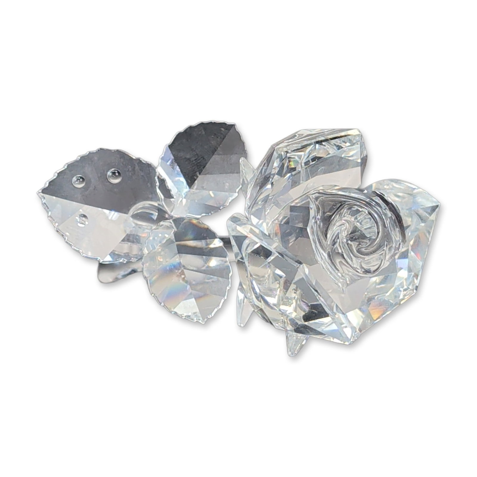 Swarovski Silver Crystal Faceted Rose Figurine (1 of 6)