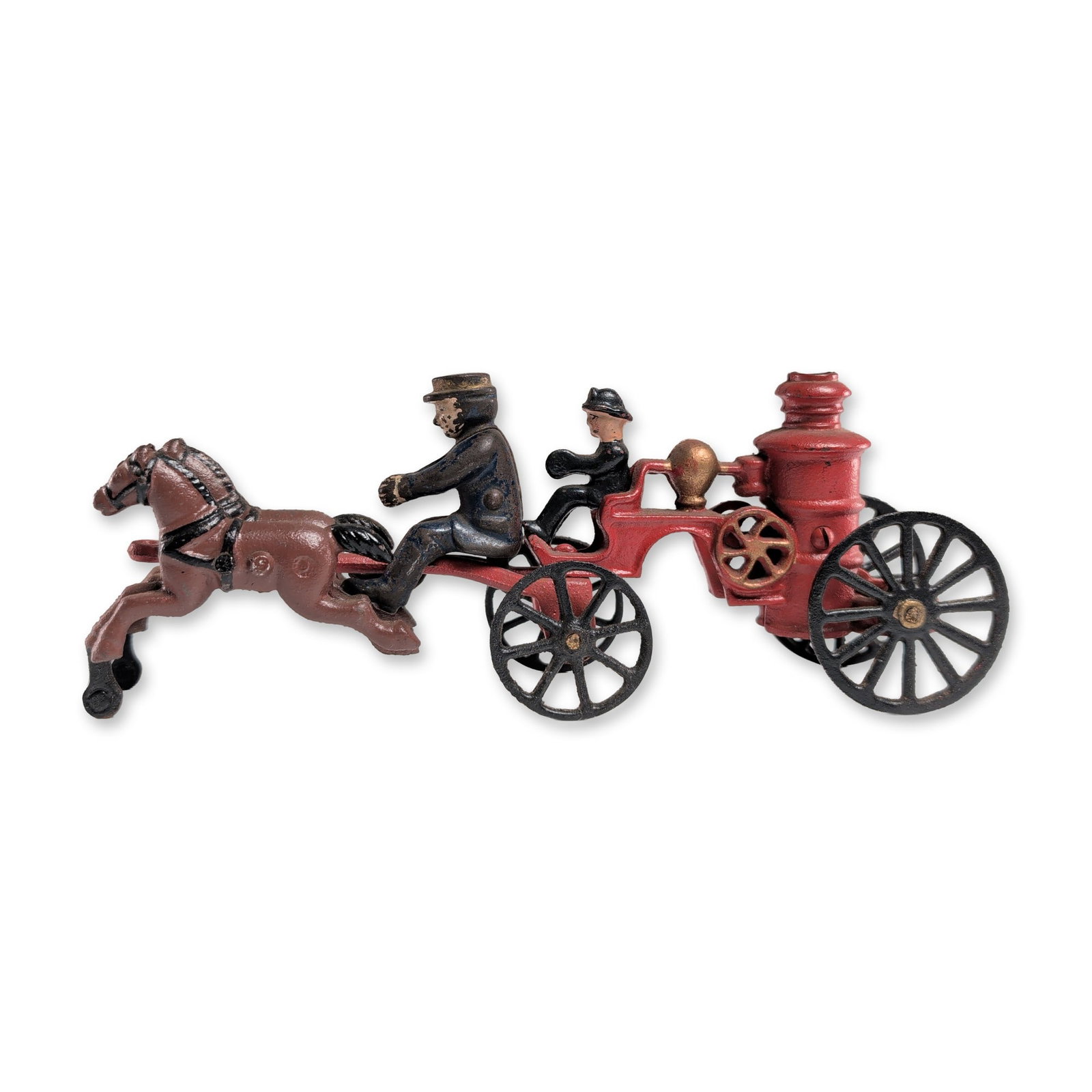 Horse-Drawn Steam Pumper Fire Engine Cast-Iron Toy (1 of 3)