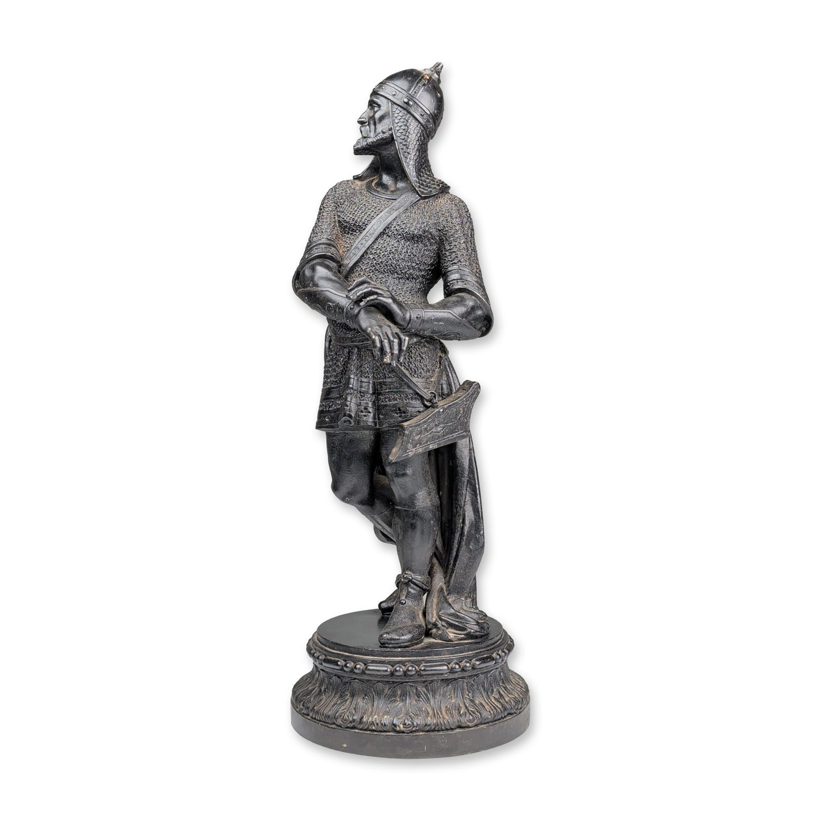 Late 19th Century Inspired Historicist Cast Metal Medieval Knight Sculpture (1 of 5)