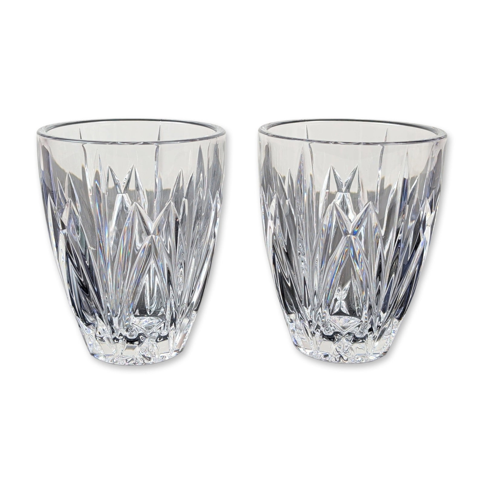 2pc Marquis by Waterford Brookside Crystal Hurricane Vases (1 of 5)