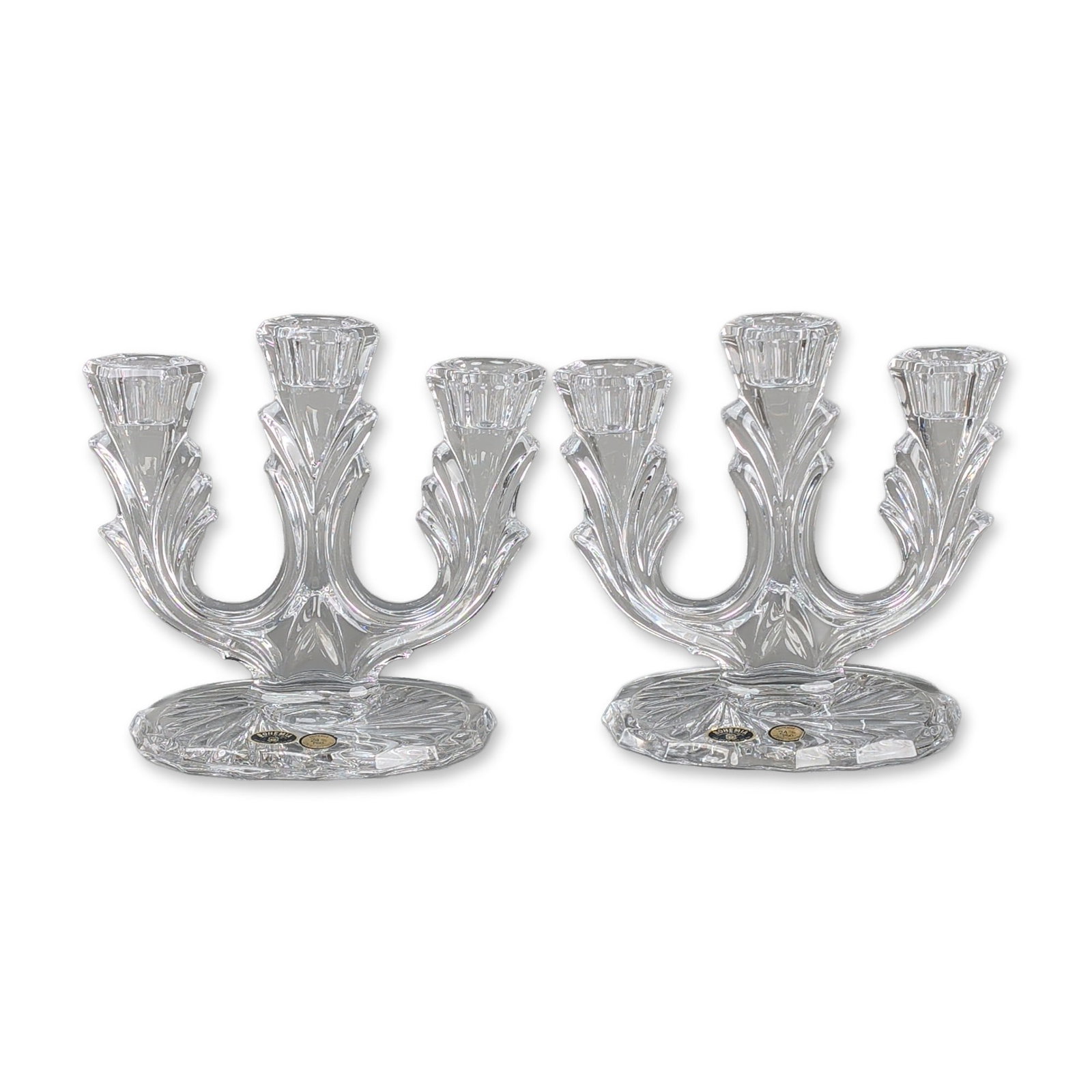 Pair of Bohemia Czech Lead Crystal Candelabras (1 of 6)