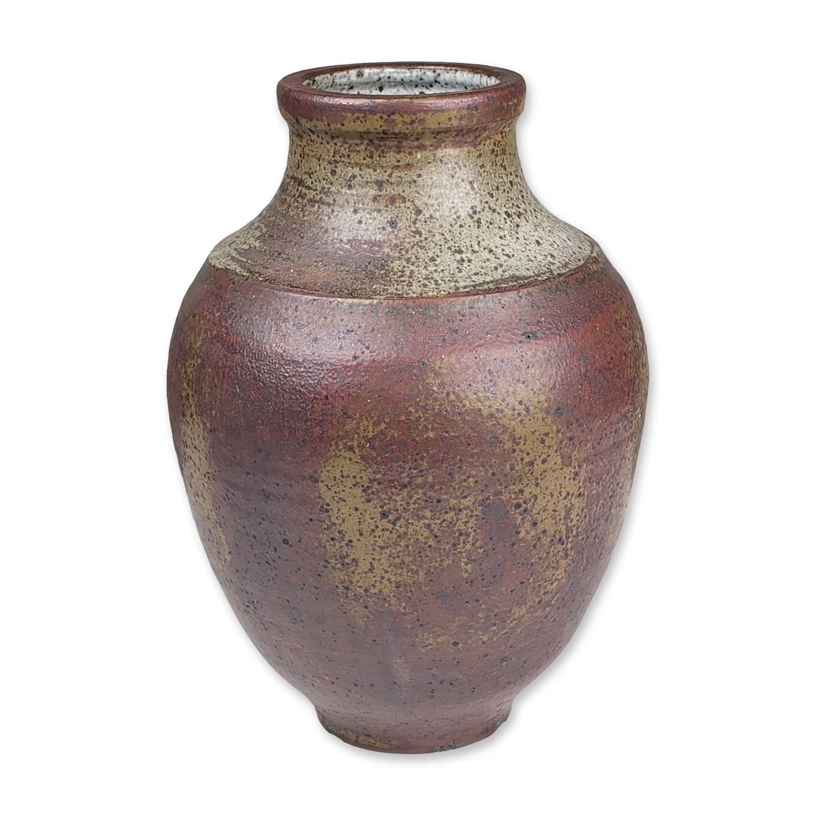 Large Studio Two-Tone Stoneware Vase, Signed (1 of 6)