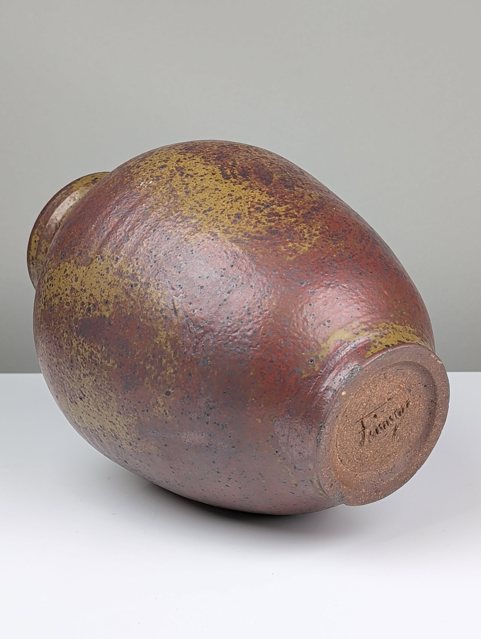 Large Studio Two-Tone Stoneware Vase, Signed - 5