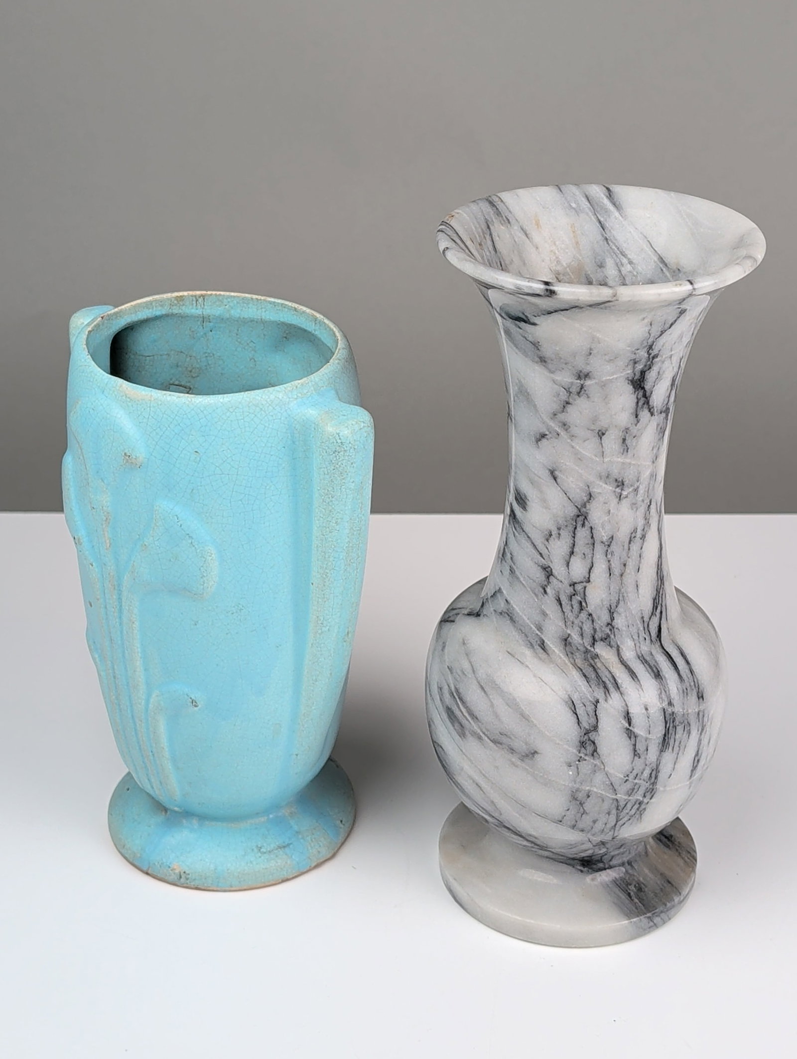 Two Ceramic and Marble Vases - 2