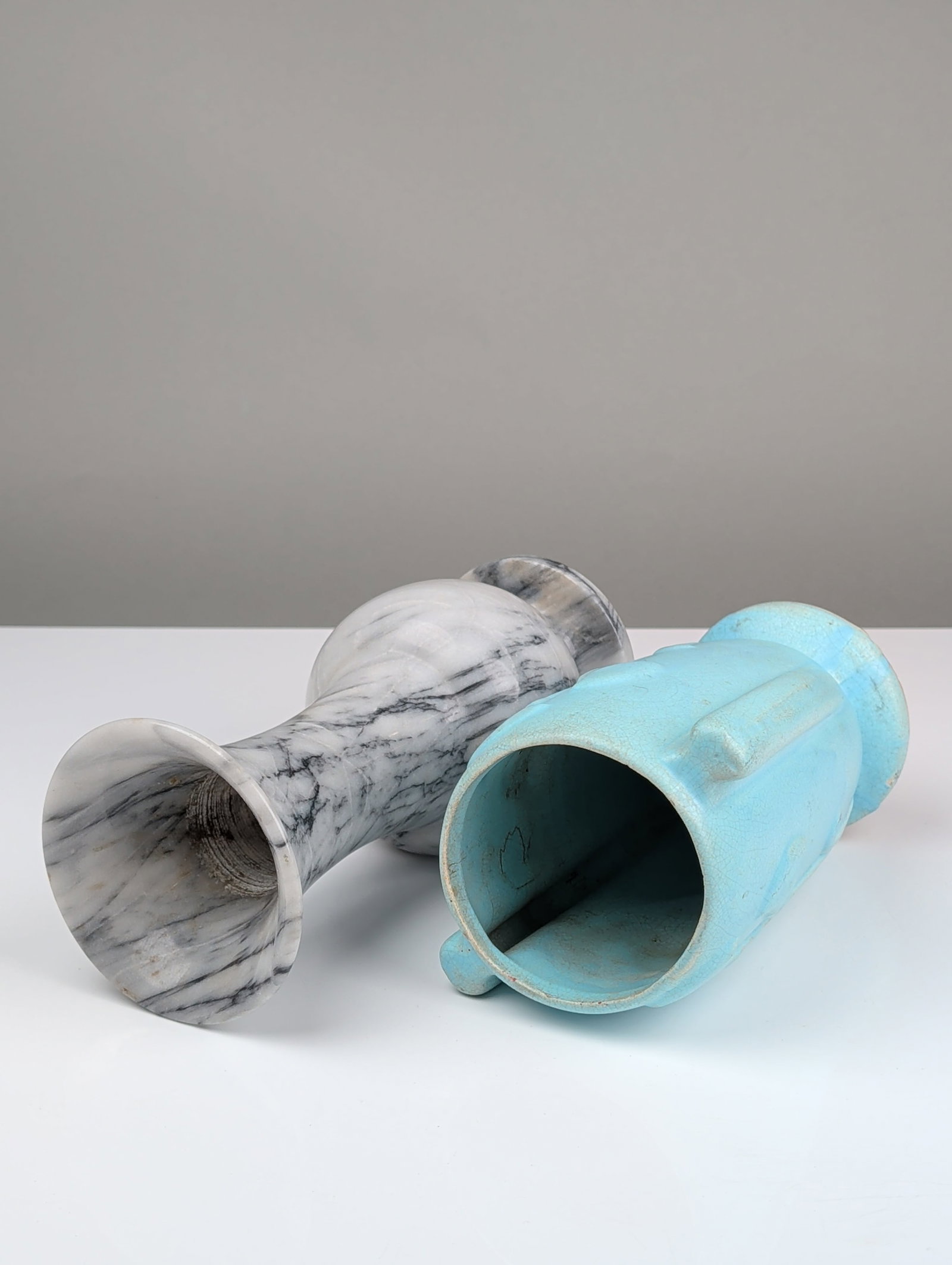 Two Ceramic and Marble Vases - 3