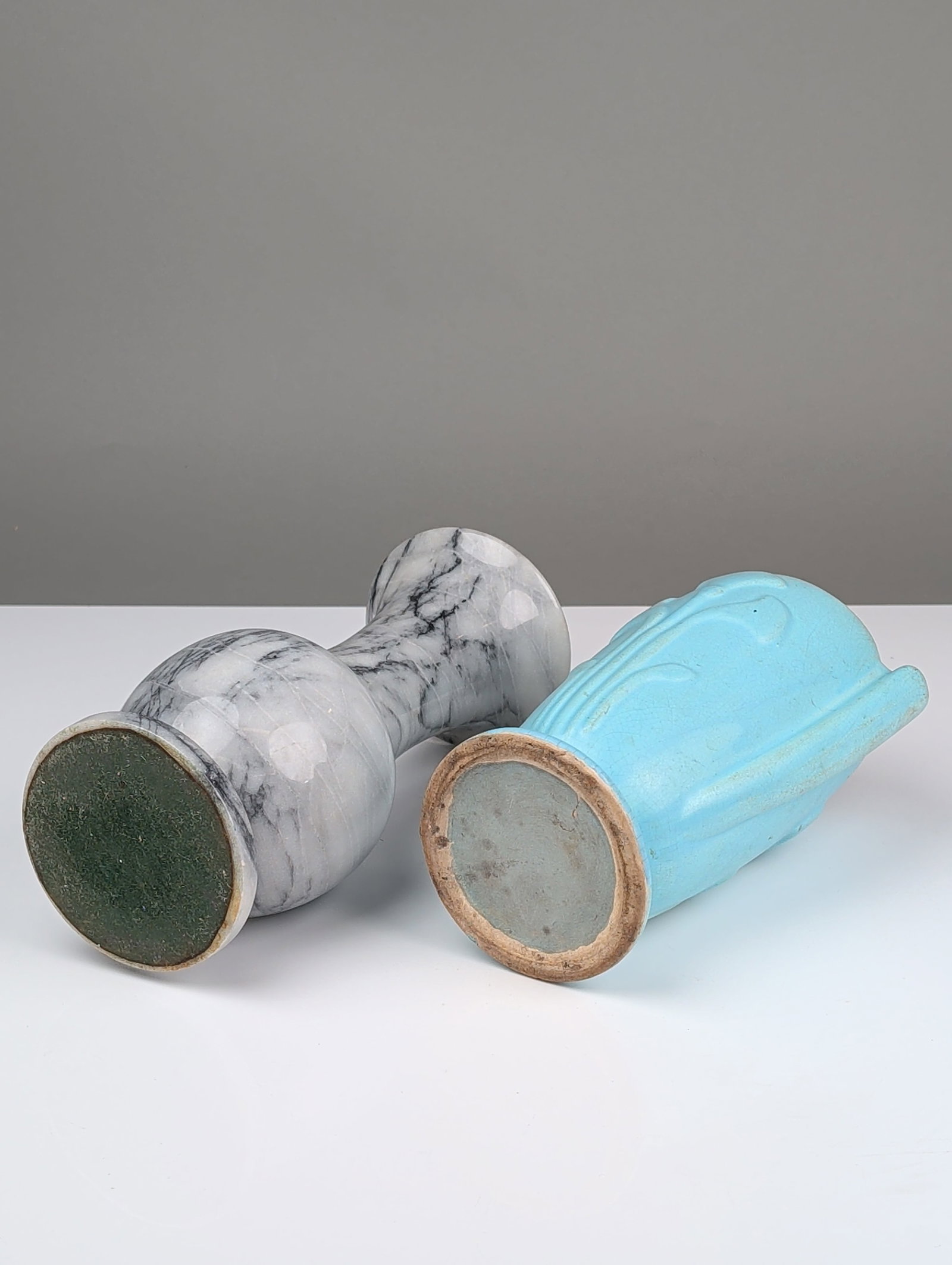 Two Ceramic and Marble Vases - 4