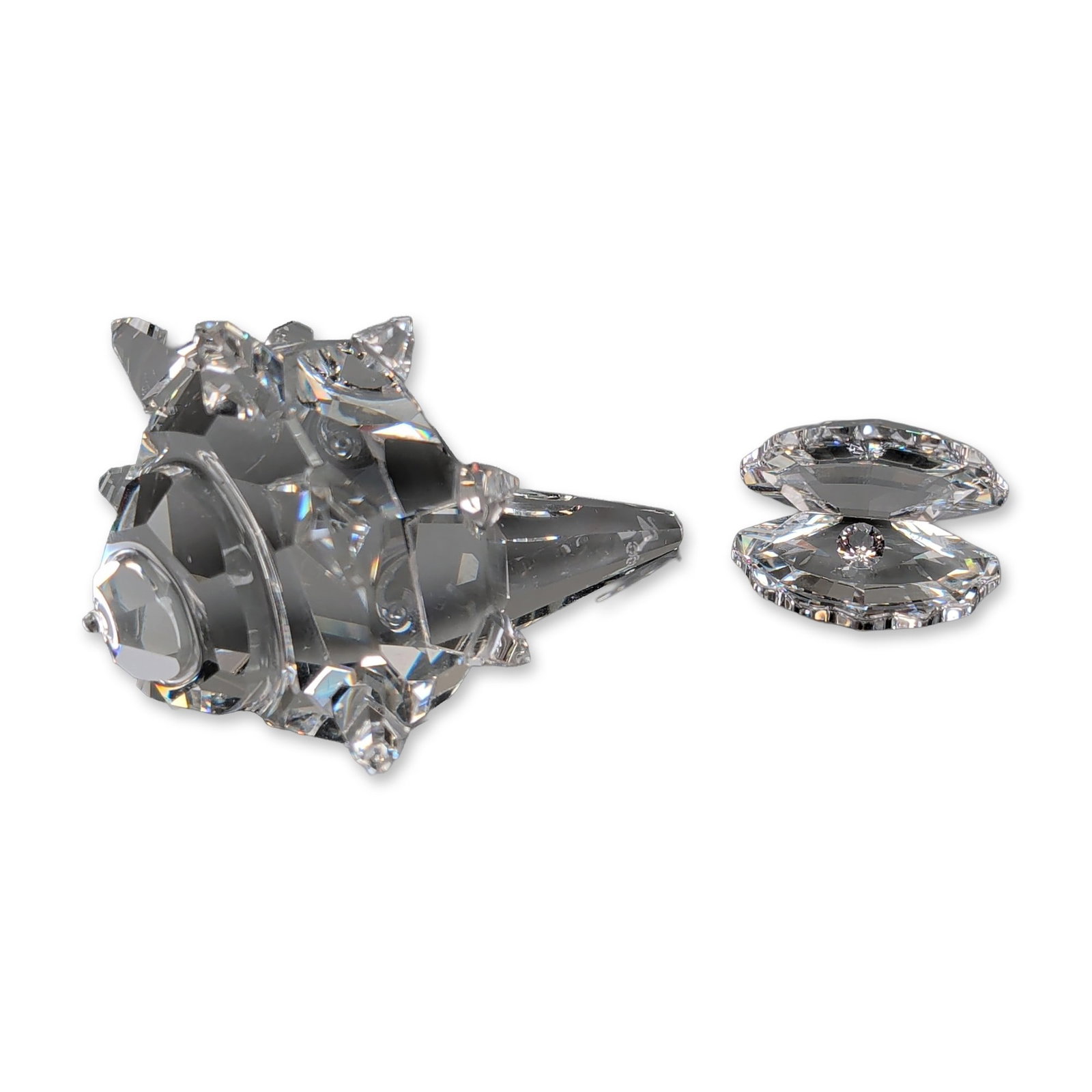 Two Swarovski Silver Crystal Figurines, South Sea Shell and Shell with Crystal Pearl (1 of 5)