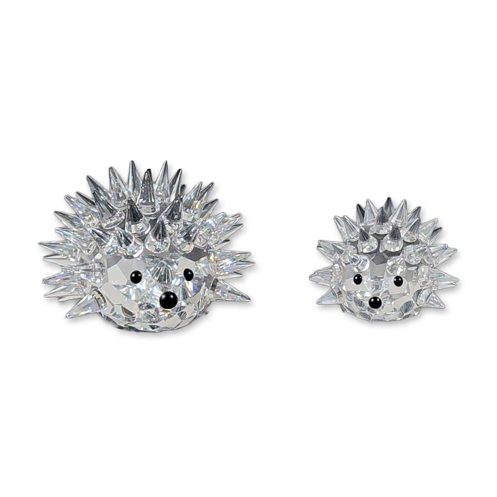 2pc Swarovski Silver Crystal Hedgehog Figurines (1 of 6)