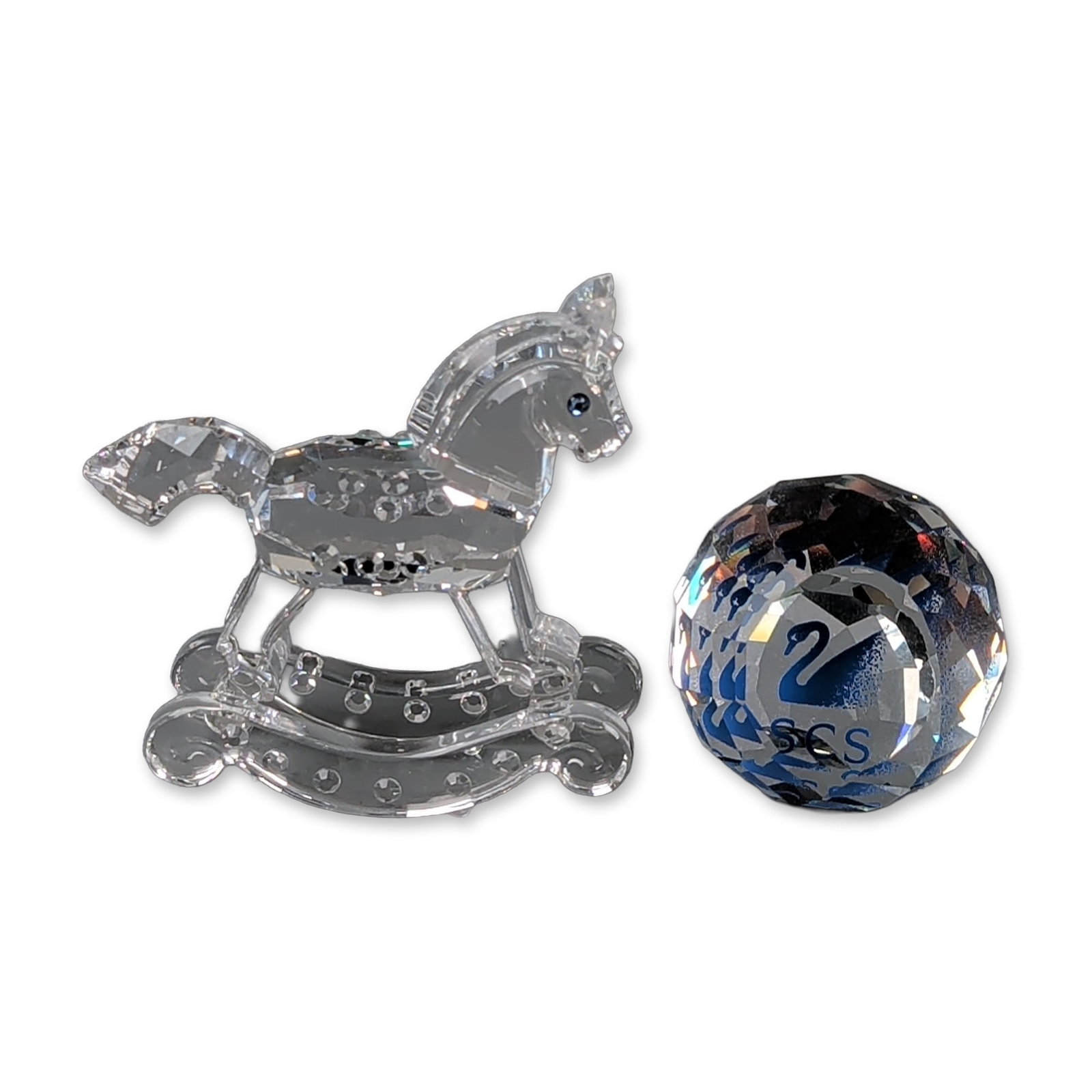 2pc Swarovski Crystal Rocking Horse Figurine and SCS Paperweight (1 of 4)