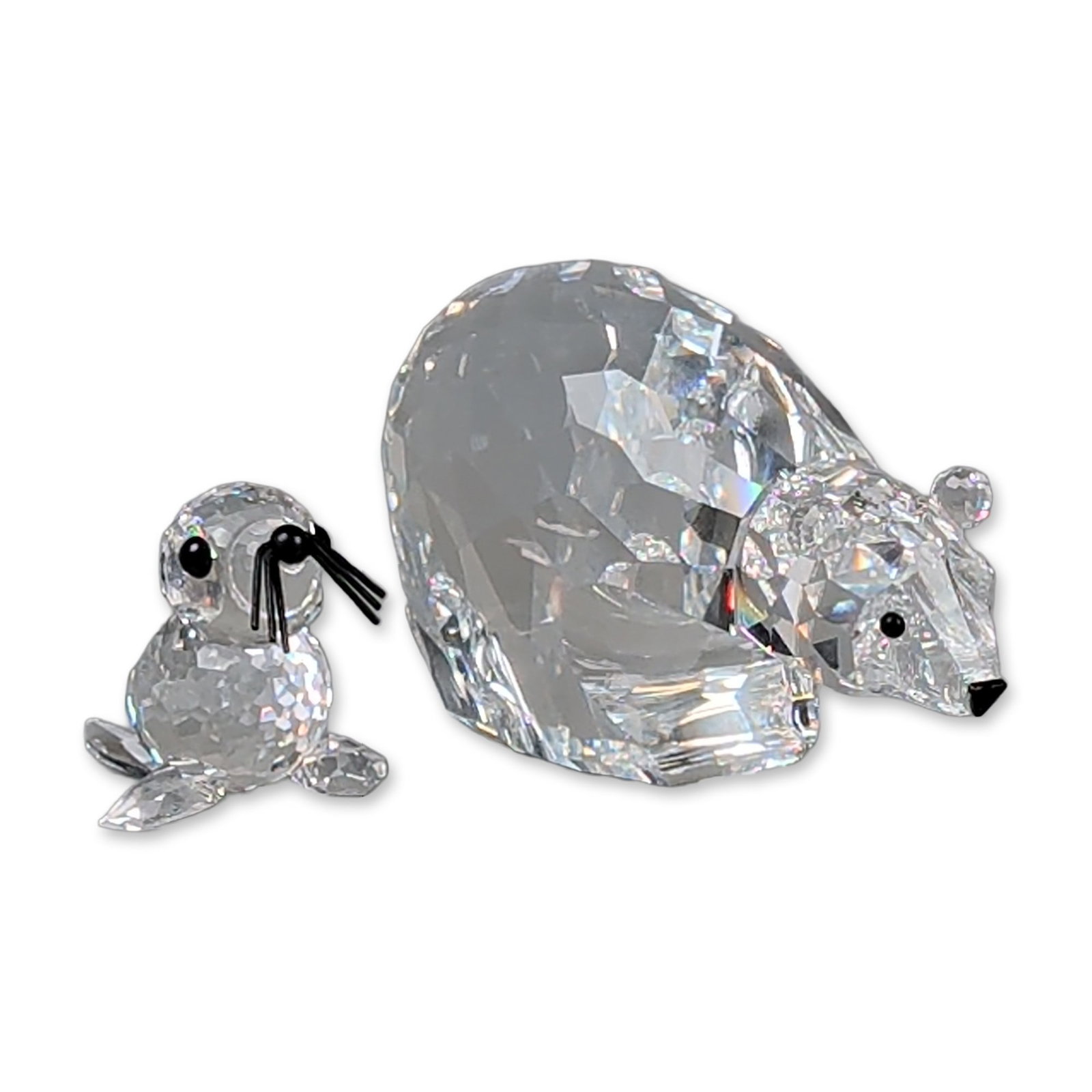 Two Swarovski Silver Crystal Figurines, Polar Bear and Seal (1 of 6)