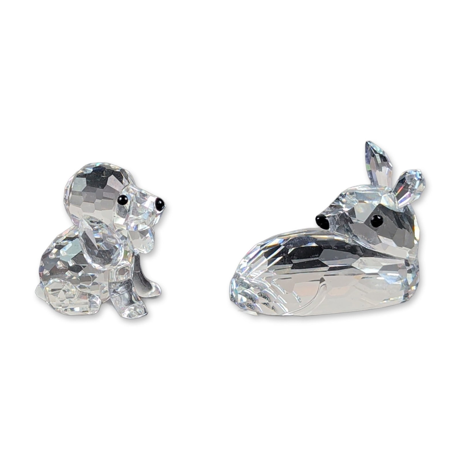 2pc Swarovski Silver Crystal Fluffy Animal Figurines (1 of 6)