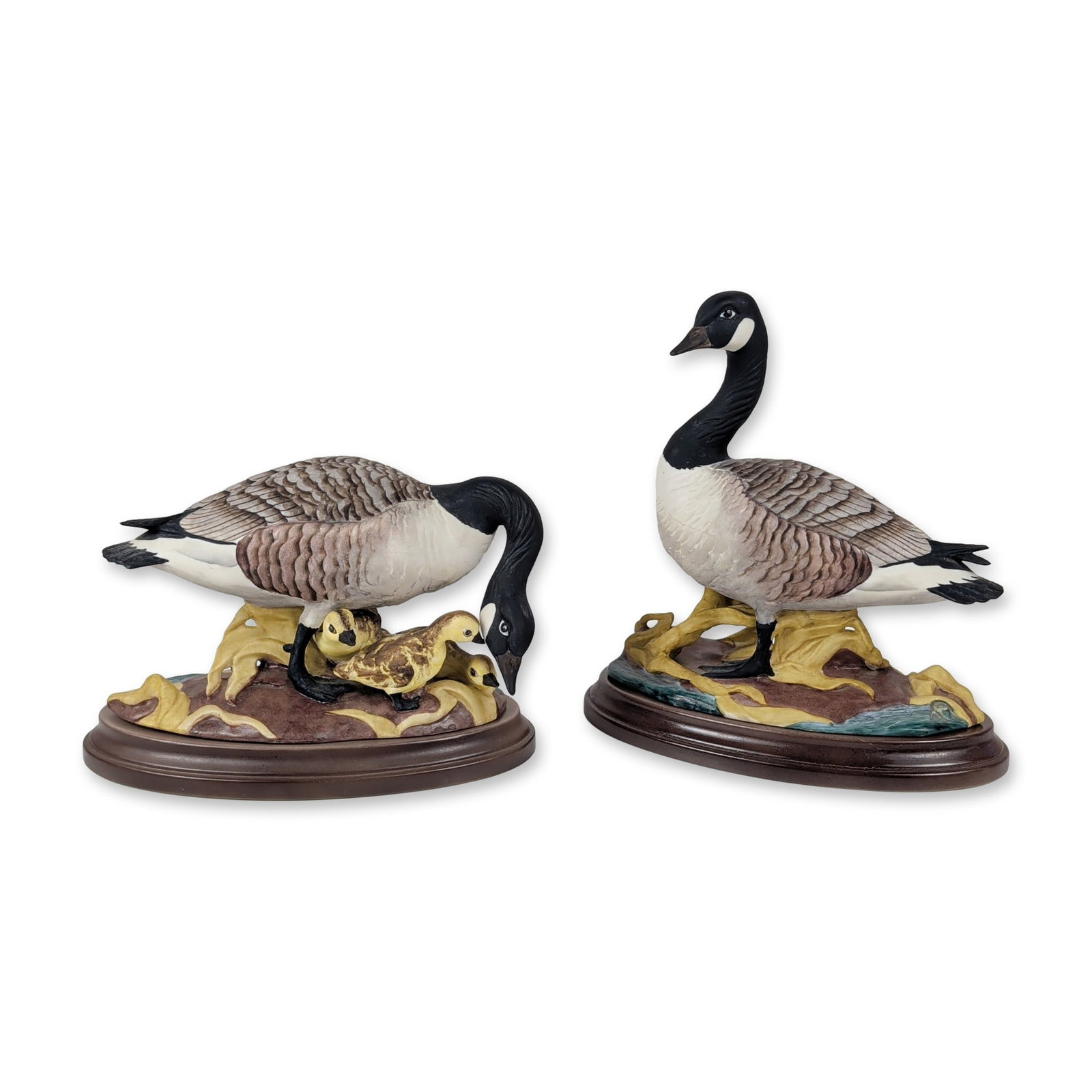 Pair of Boehm Porcelain Canada Geese with Base (1 of 4)