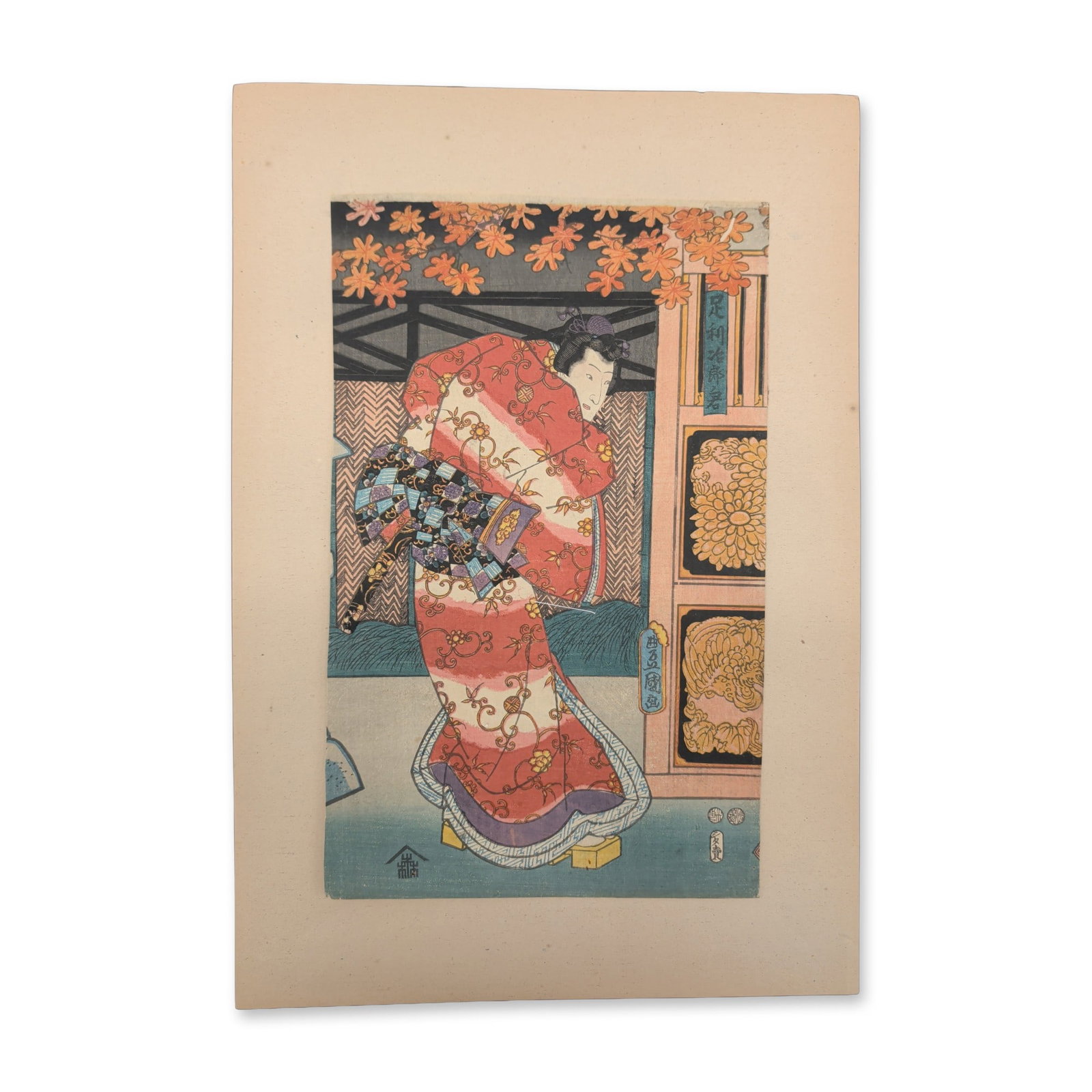 After Utagawa Toyokuni II (Toyoshige, Japan 1777-1835) Woodcut from the series One Hundred Famous (1 of 5)