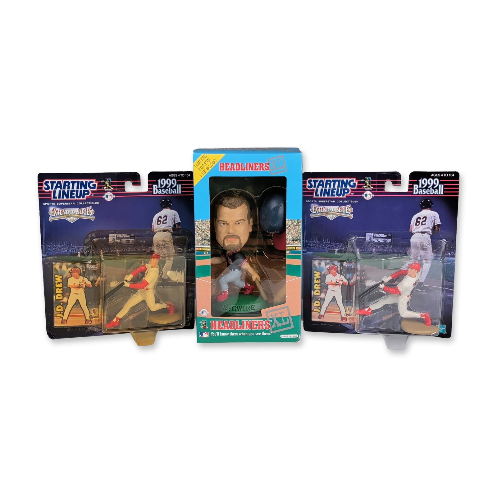 3pc Hasbro Starting Lineup 1999 Baseball Figurines and Corinthian Bobblehead (1 of 3)