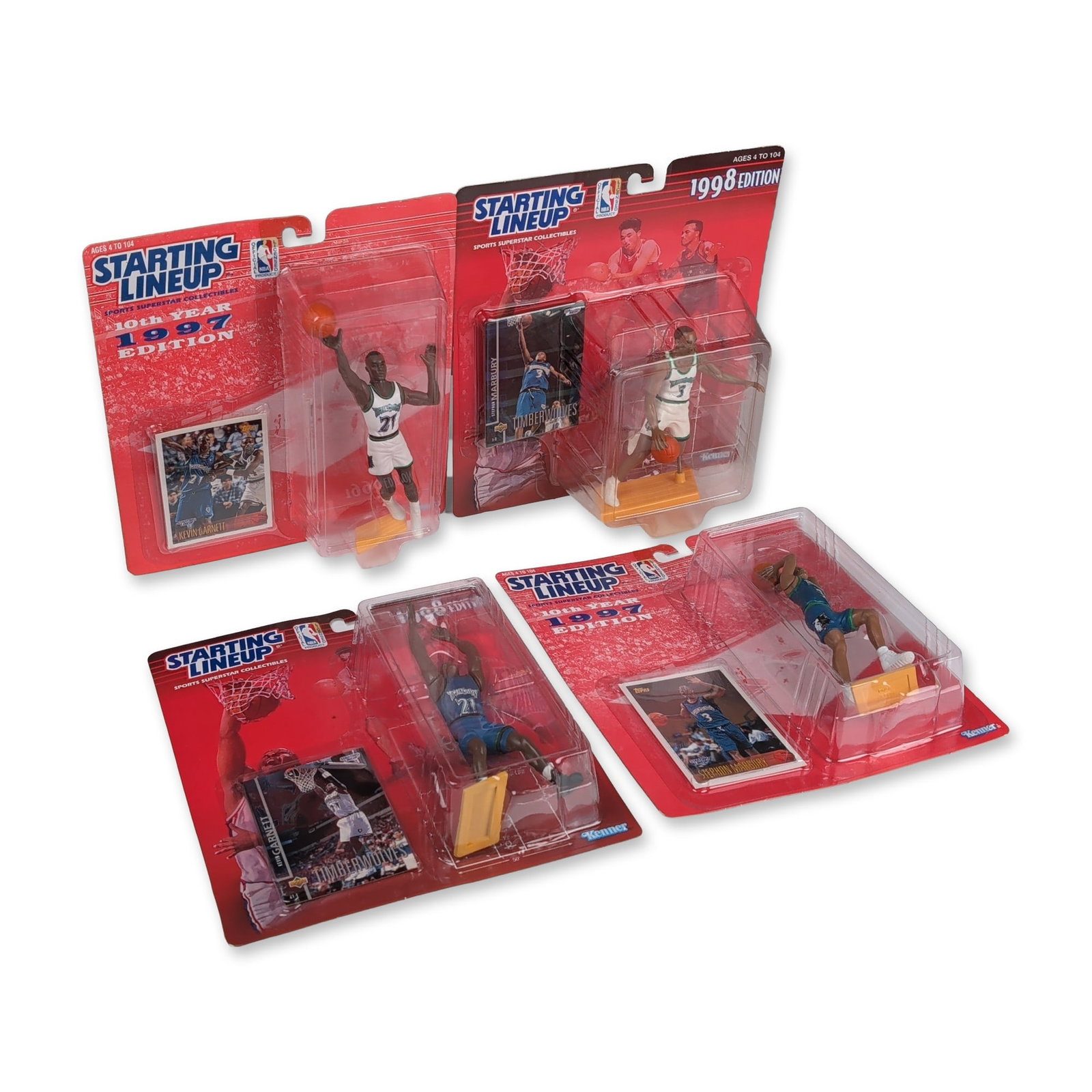 4pc Kenner Starting Lineup Minnesota Timberwolves Action Figure Collection (1 of 2)