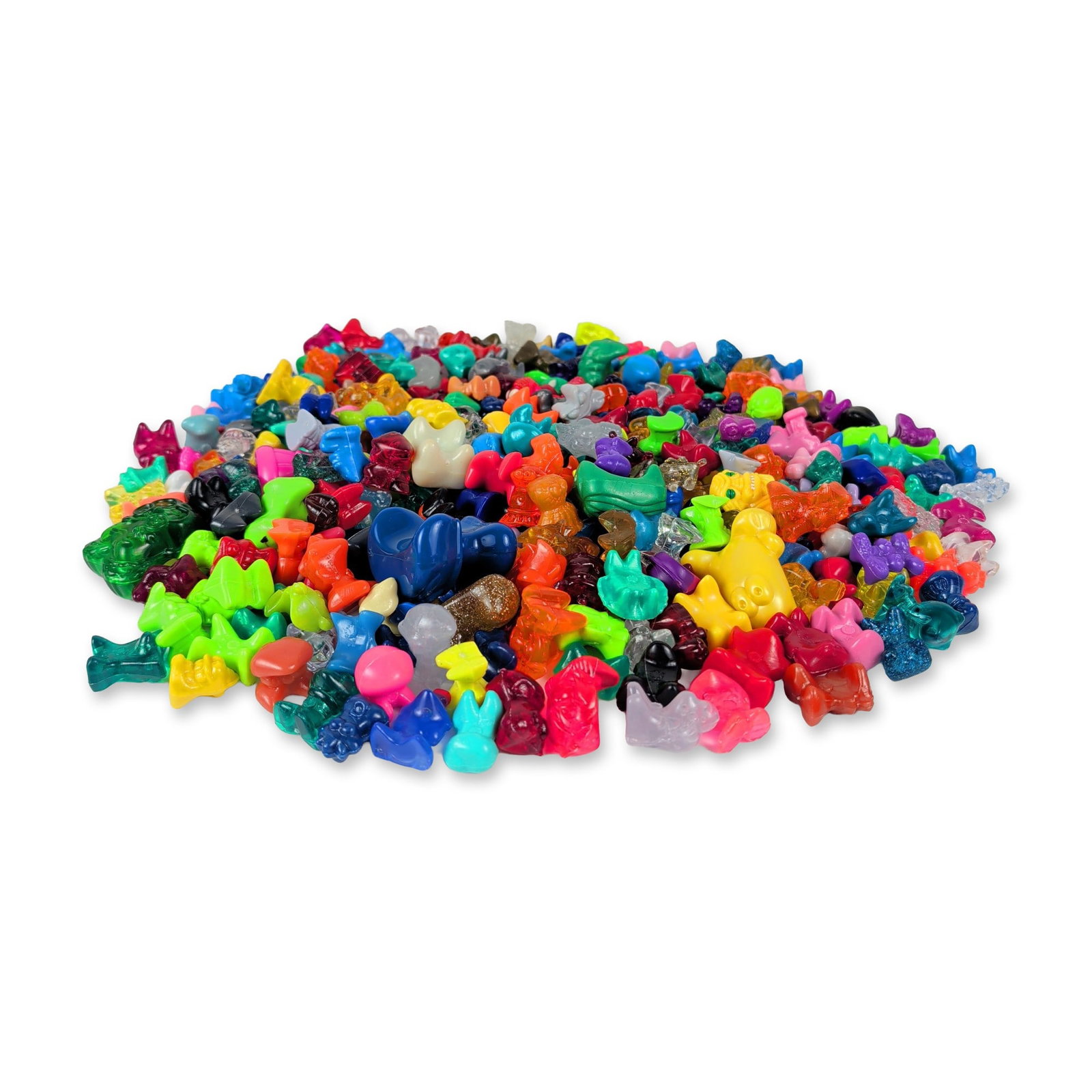 Collection of Magic Box and PPI Gogo's Crazy Bones Figurines: This 318-piece collection of Gogo's Crazy Bones gaming figurines features a diverse assortment of small-scale plastic characters spanning multiple standard releases, subset series, and specialized