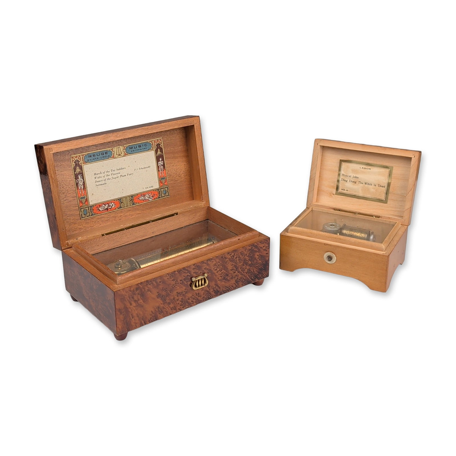 Two Reuge and Lador Swiss Wooden Music Boxes (1 of 9)