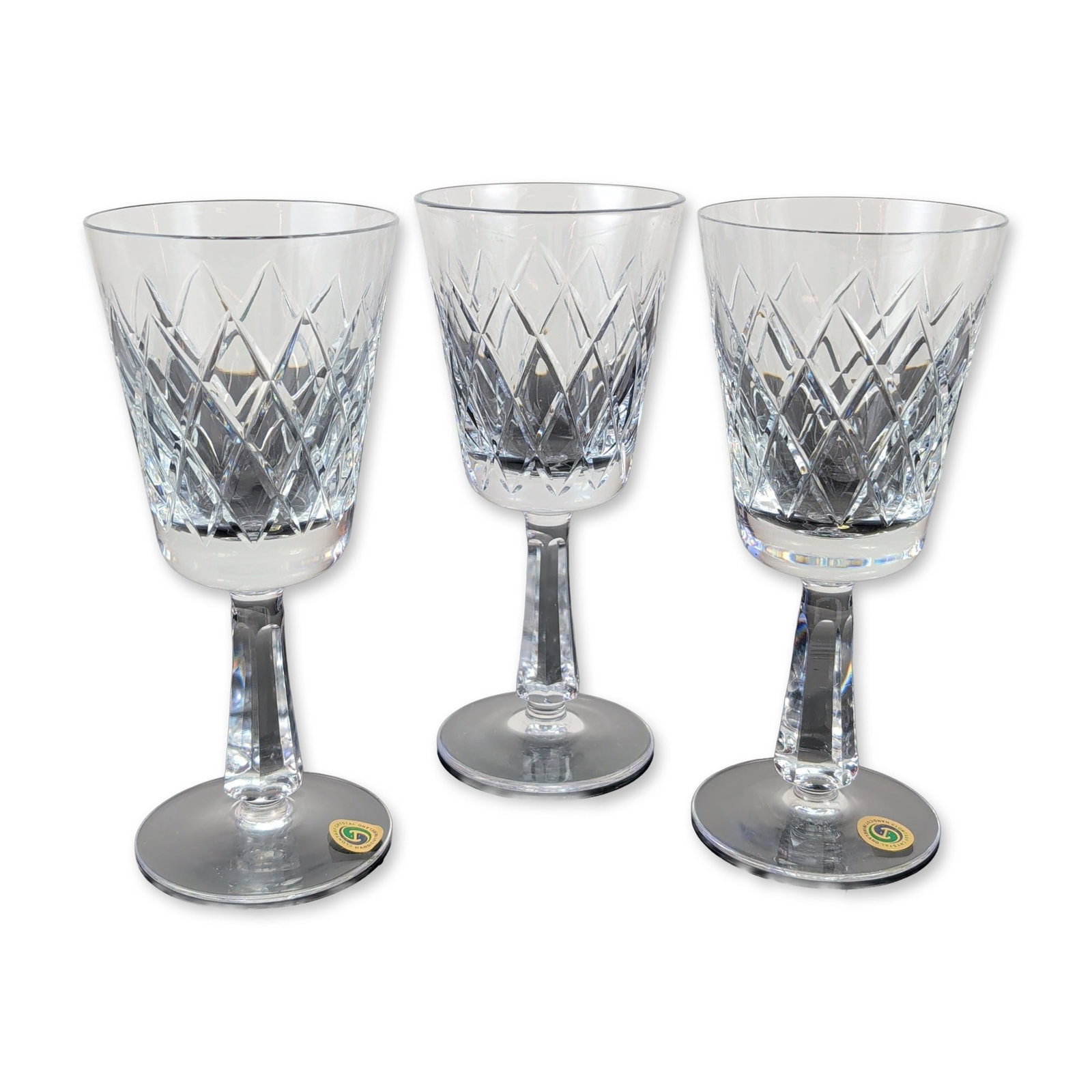 3pc Clontarf Crystal Irish Hand-Cut Goblets (1 of 5)