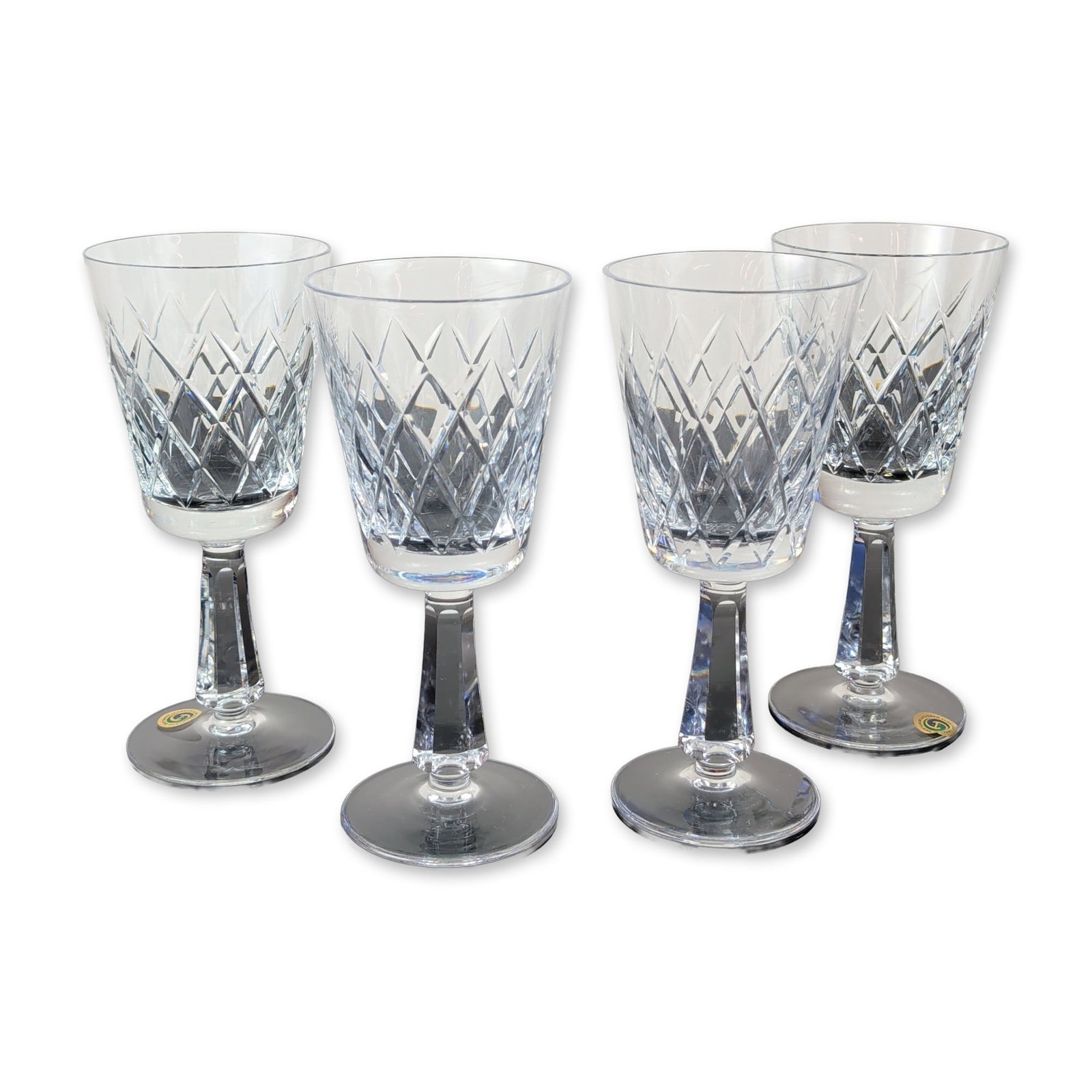 4pc Clontarf Crystal Irish Hand-Cut Wine Goblets (1 of 5)
