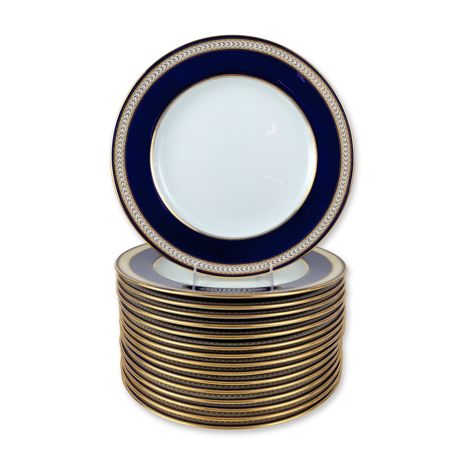 16pc Spode Copeland Cobalt and Gold Dinner Plates (1 of 4)
