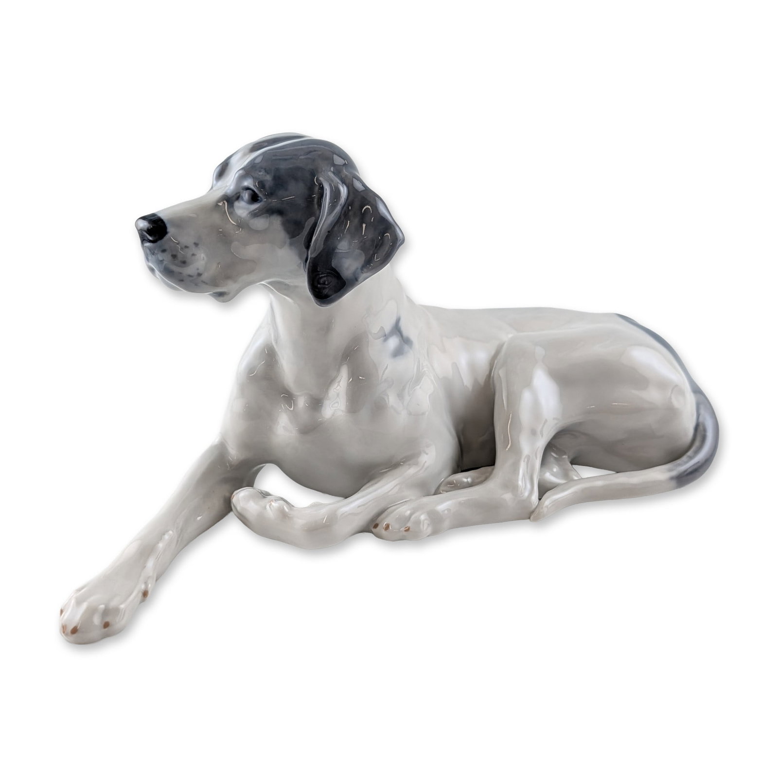 Royal Copenhagen Porcelain Pointer - Head Up Figurine (1 of 4)