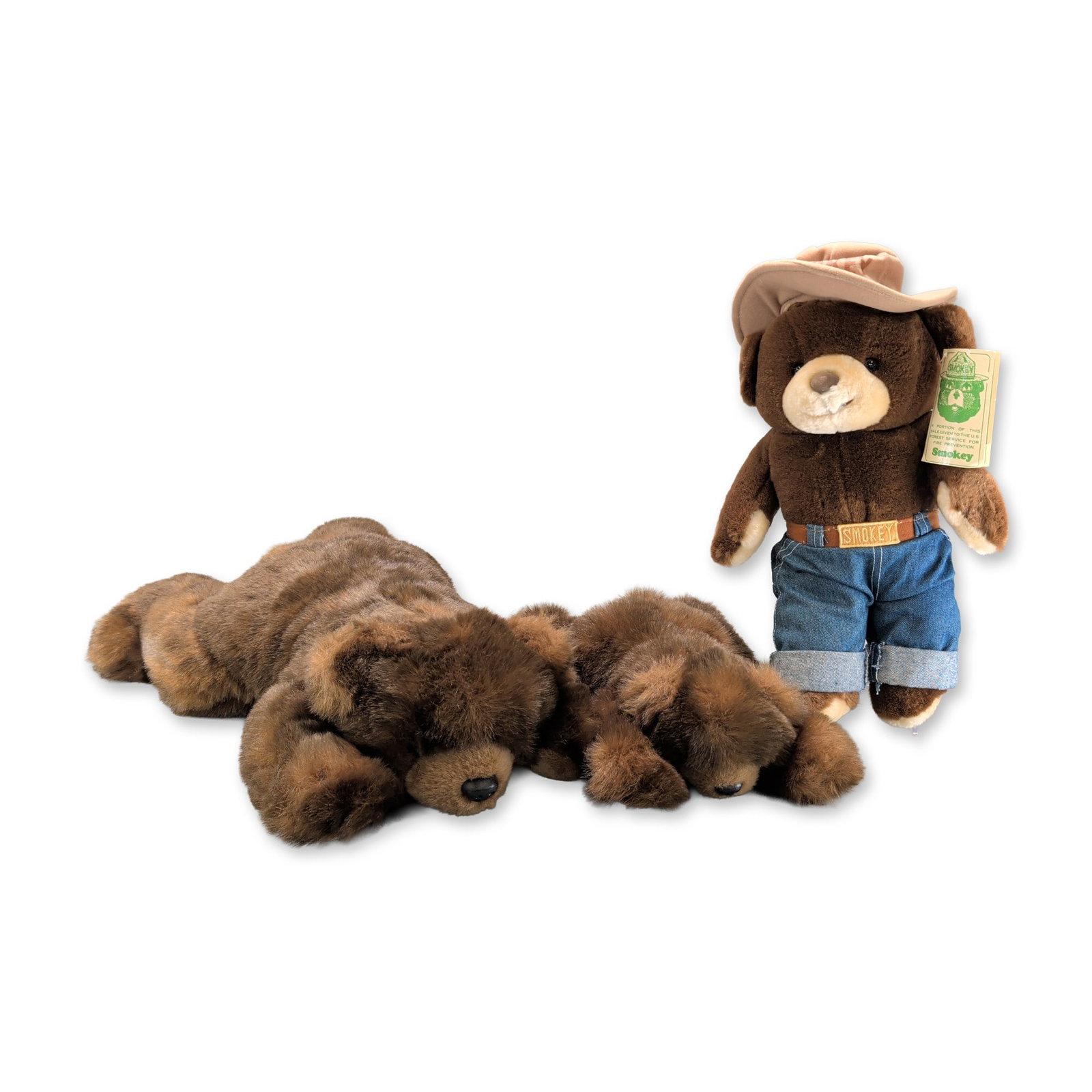 3pc Vintage Smokey Bear and Brown Plush Bears (1 of 4)