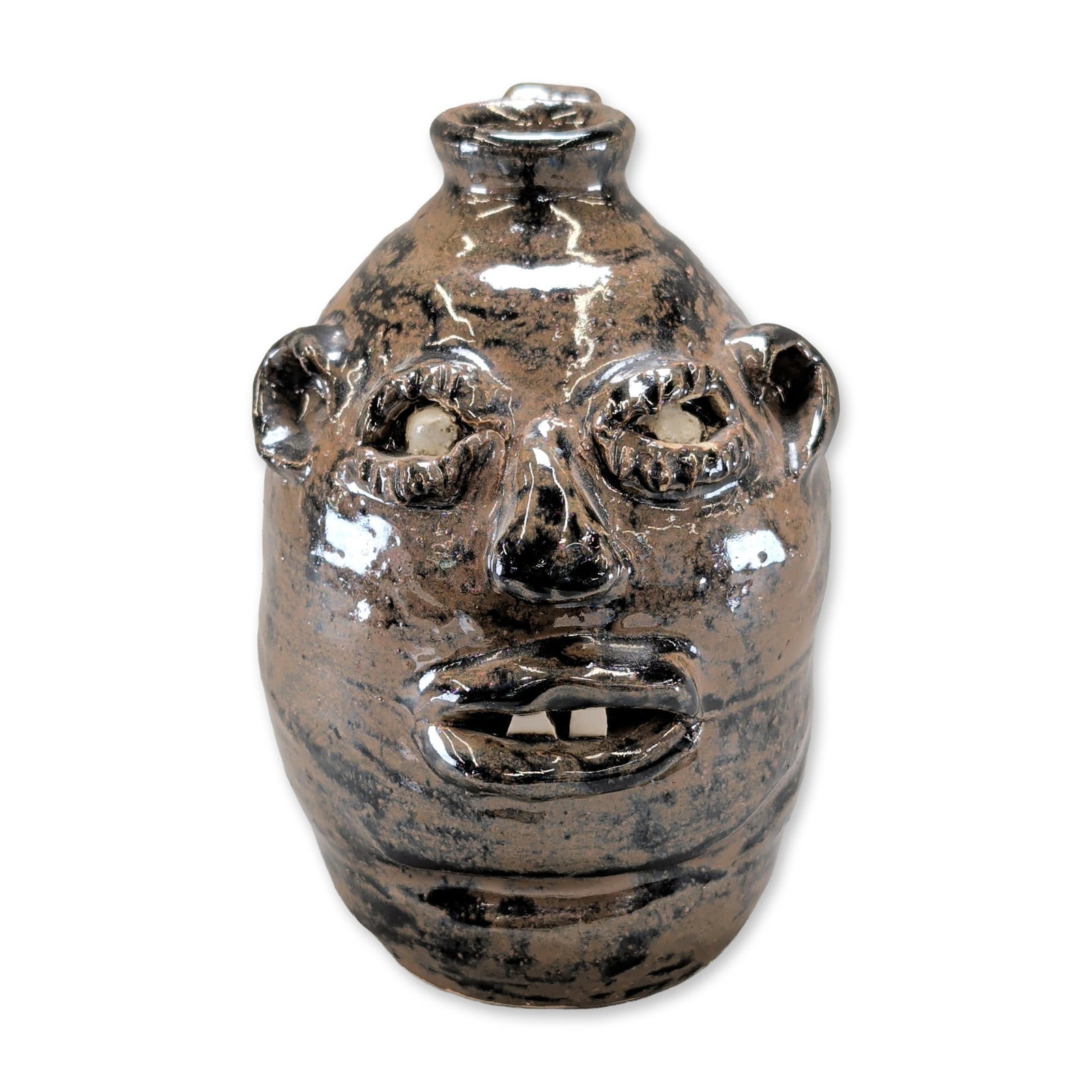 Marie Rogers Folk Pottery Stoneware Face Jug (1 of 3)