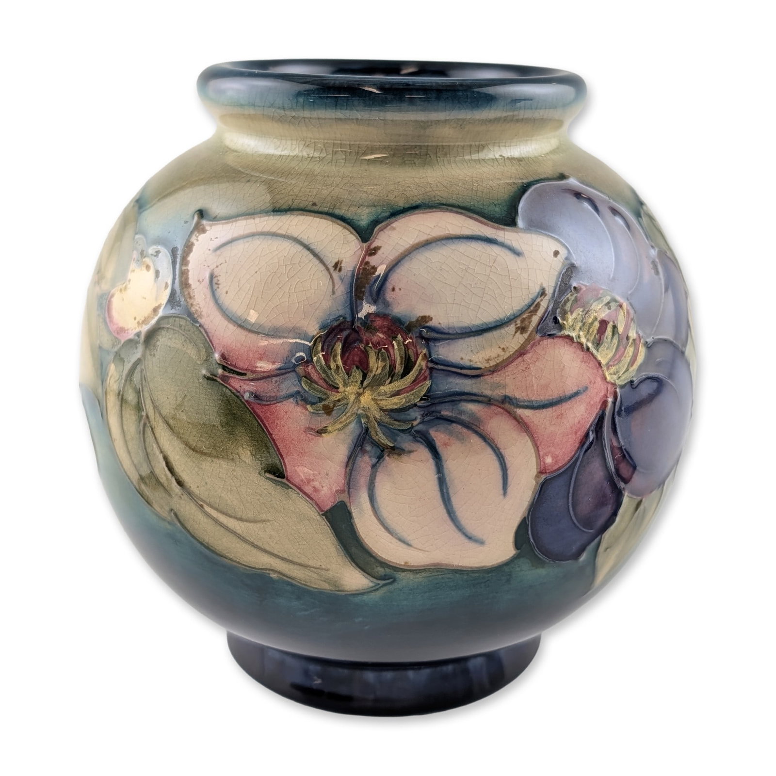 William Moorcroft Clematis Pattern Pottery Vase (1 of 4)
