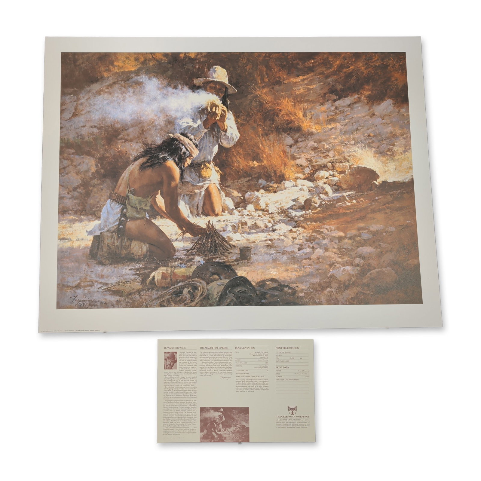 Howard Terpning "The Apache Fire Makers" Signed Lithograph (1 of 5)