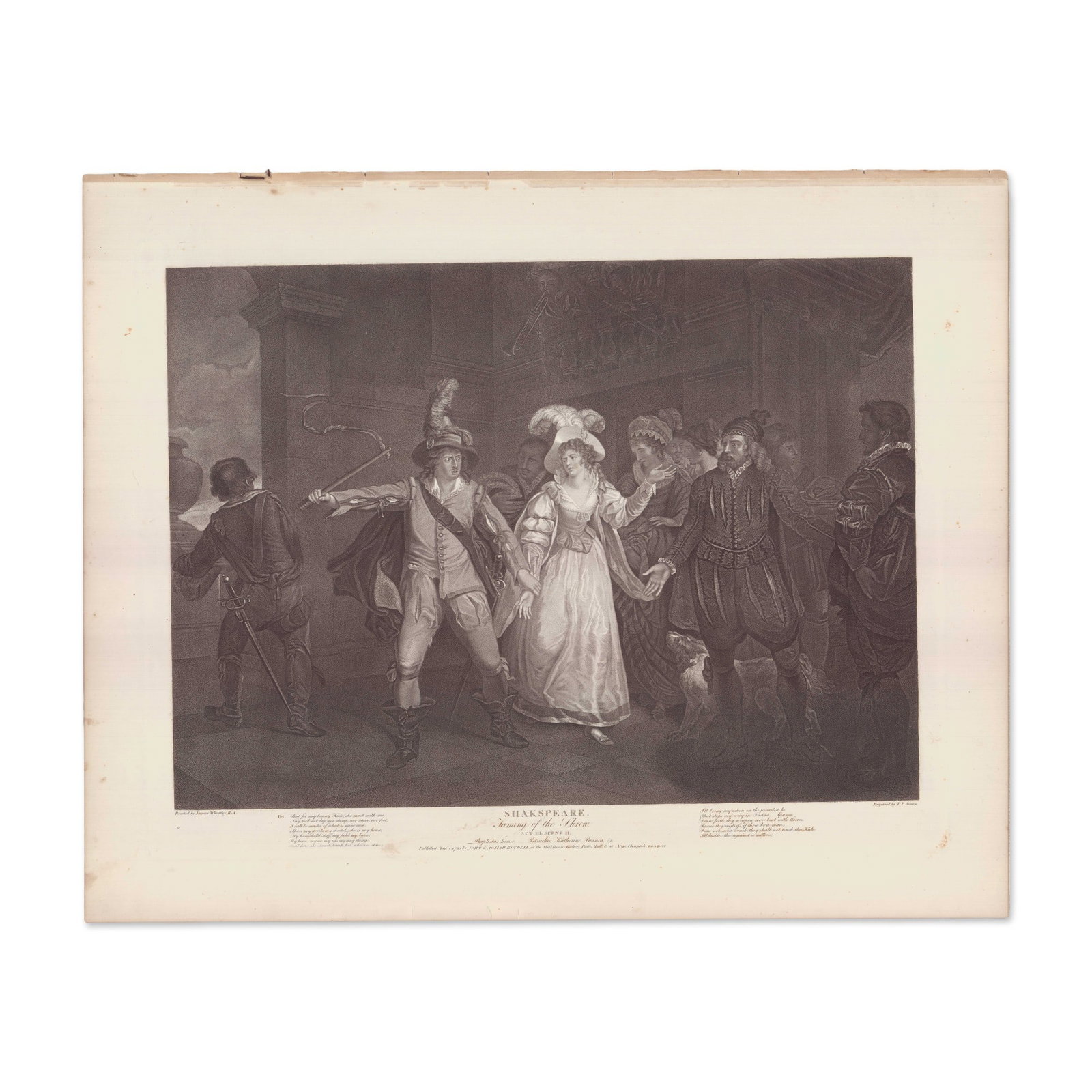 Francis Wheatley Engraving Taming of the Shrew Boydell Gallery 1795 (1 of 1)