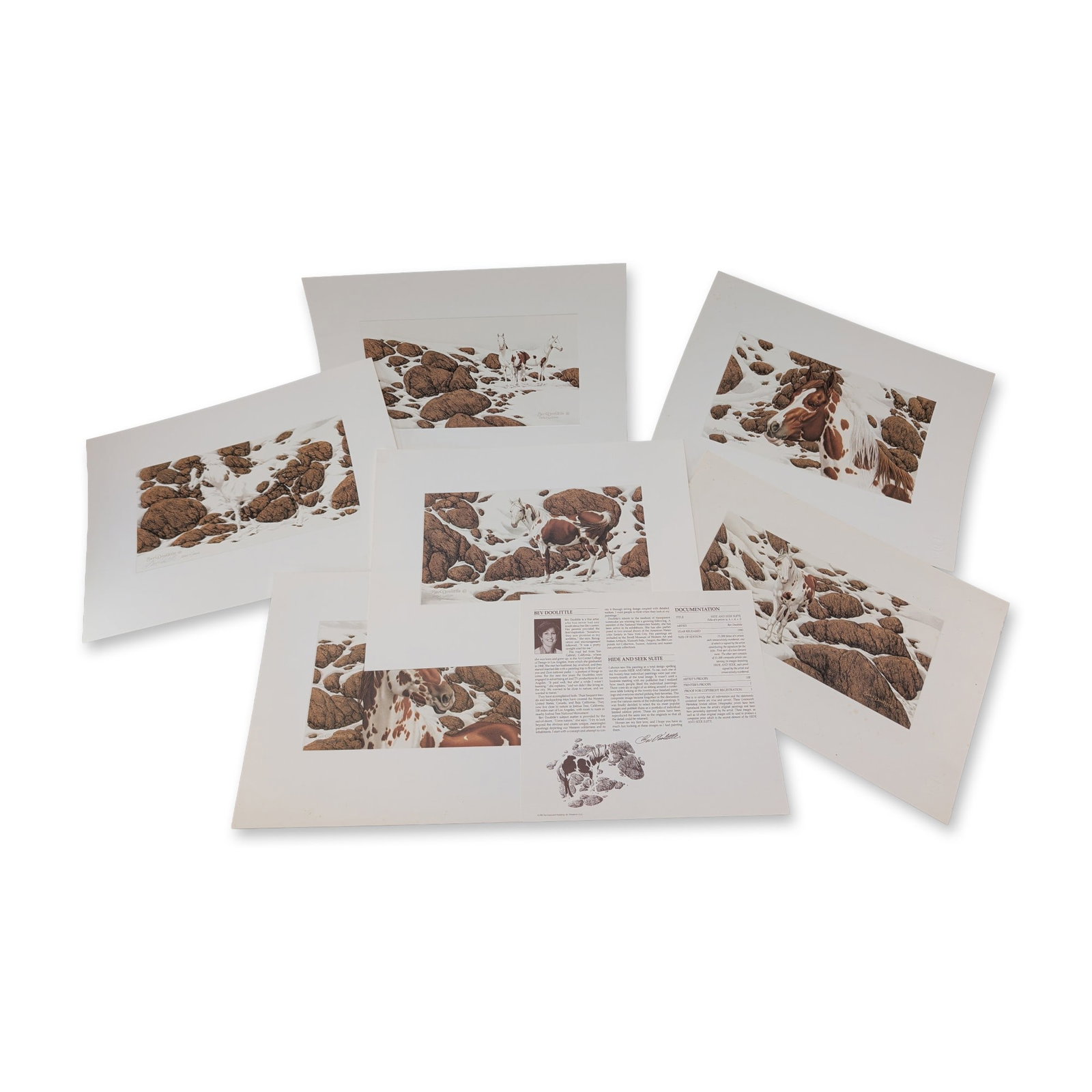 6pc Signed Bev Doolittle (American, b. 1947) Hide and Seek Print Suite (1 of 5)