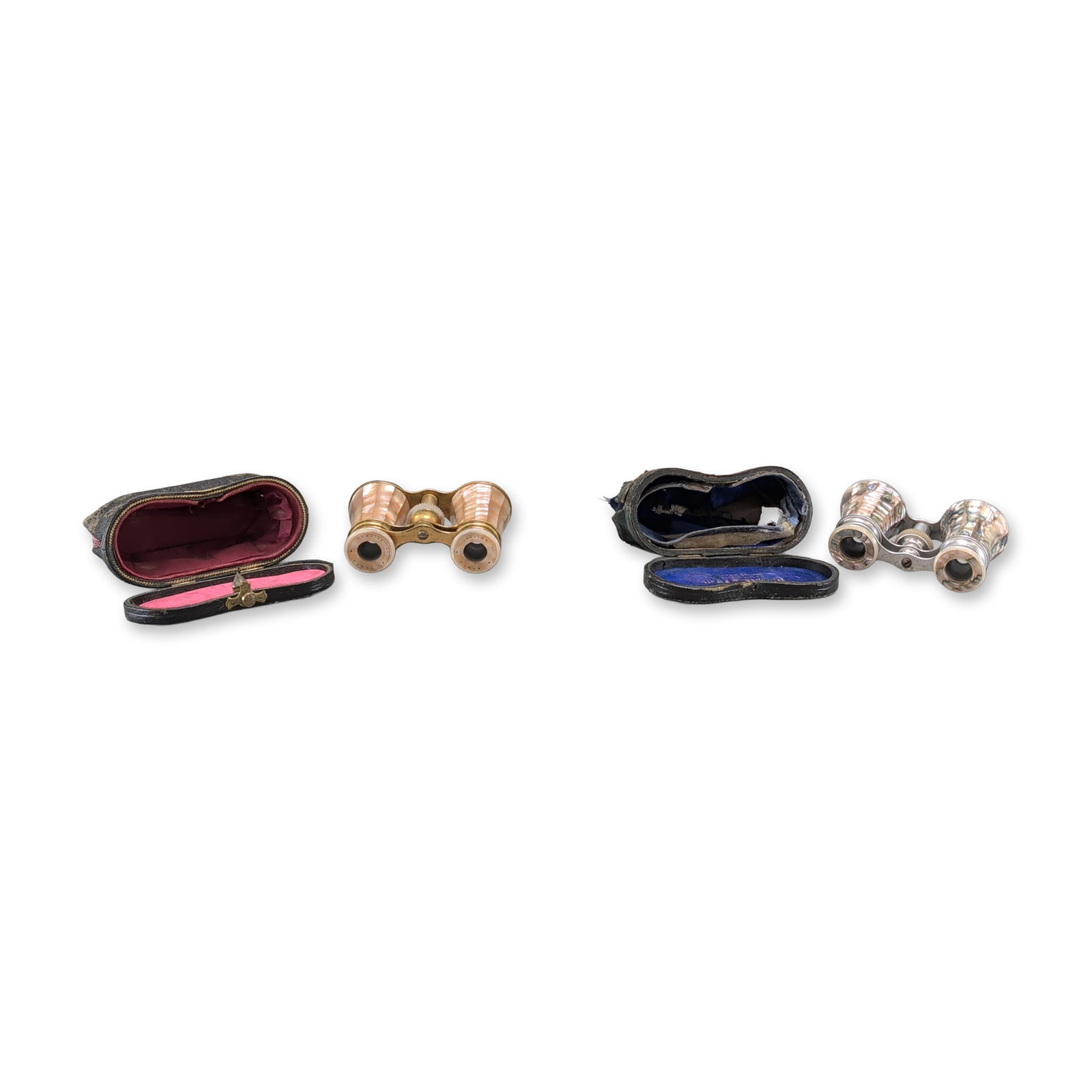 4pc French Antique Mother of Pearl Inlaid Opera Glasses with Cases (1 of 7)