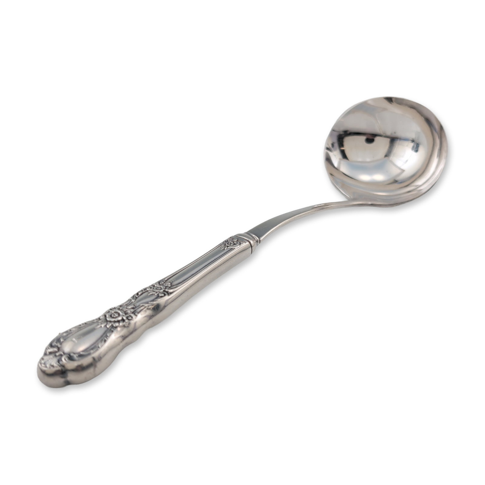 Sterling Silver Floral Repousse Soup Ladle (1 of 3)
